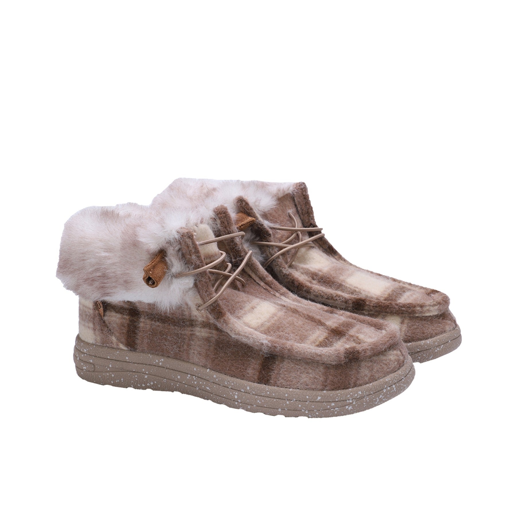 Lamo Cassidy Women's Shoes EW2152 - Chestnut Plaid - Pair View with Bottom