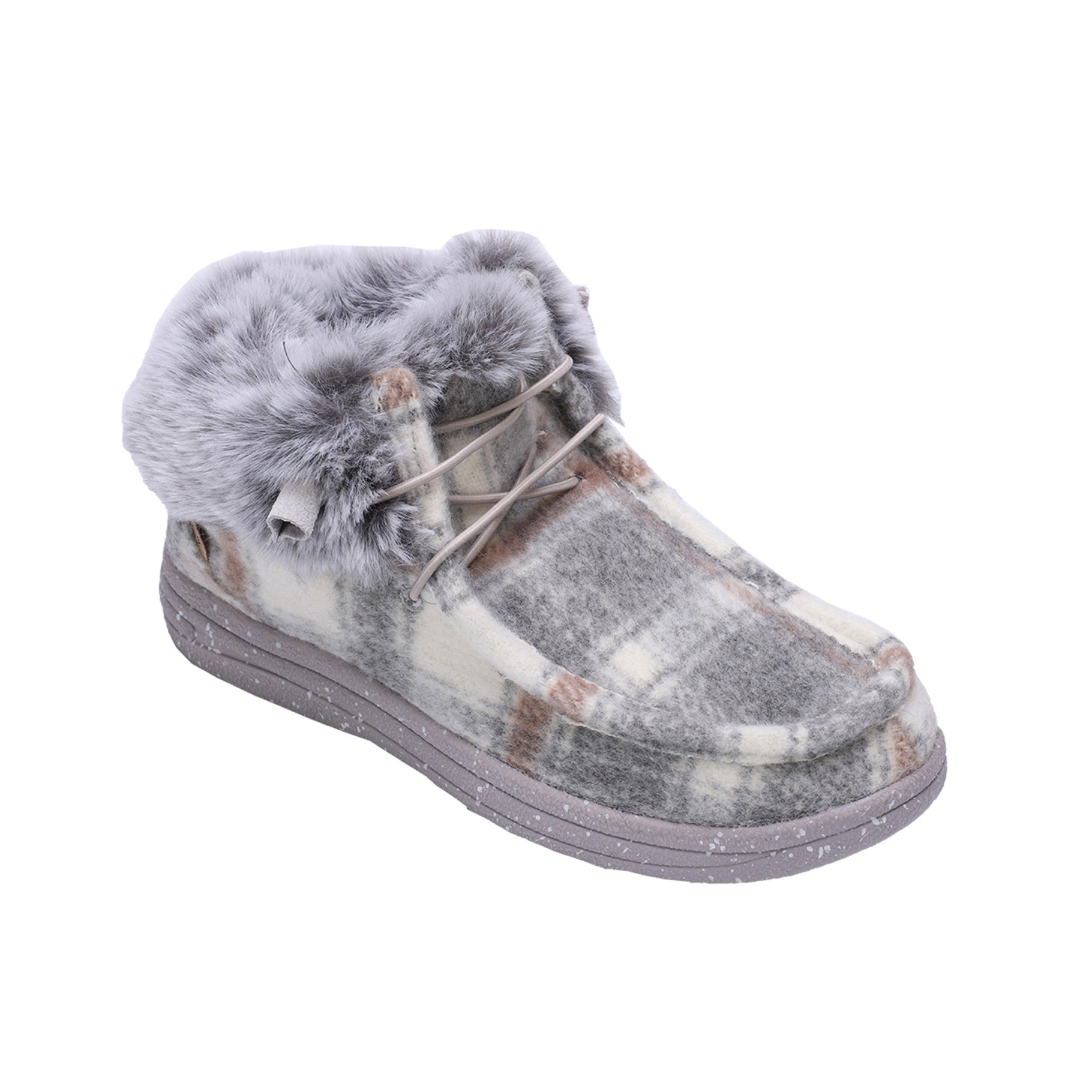 Lamo Cassidy Women's Shoes EW2152 - Grey Plaid - Side View