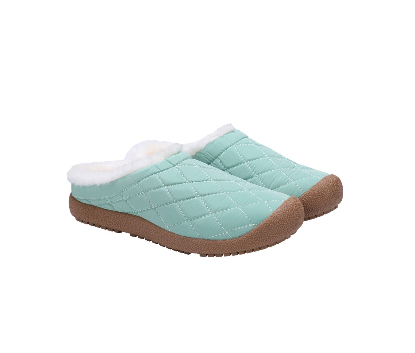Lamo McKenzie Women's Indoor/Outdoor Slippers EW2253 - Sage - Pair View with Bottom