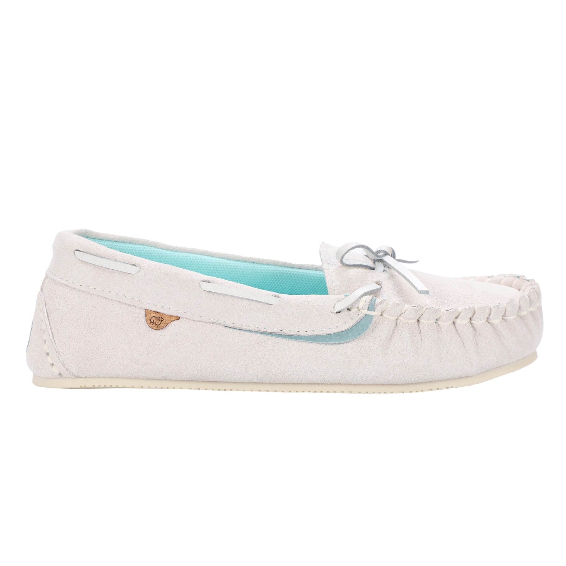 Lamo Selena Moc Women's Moccasin Slippers EW2304 - Pale Grey - Side View