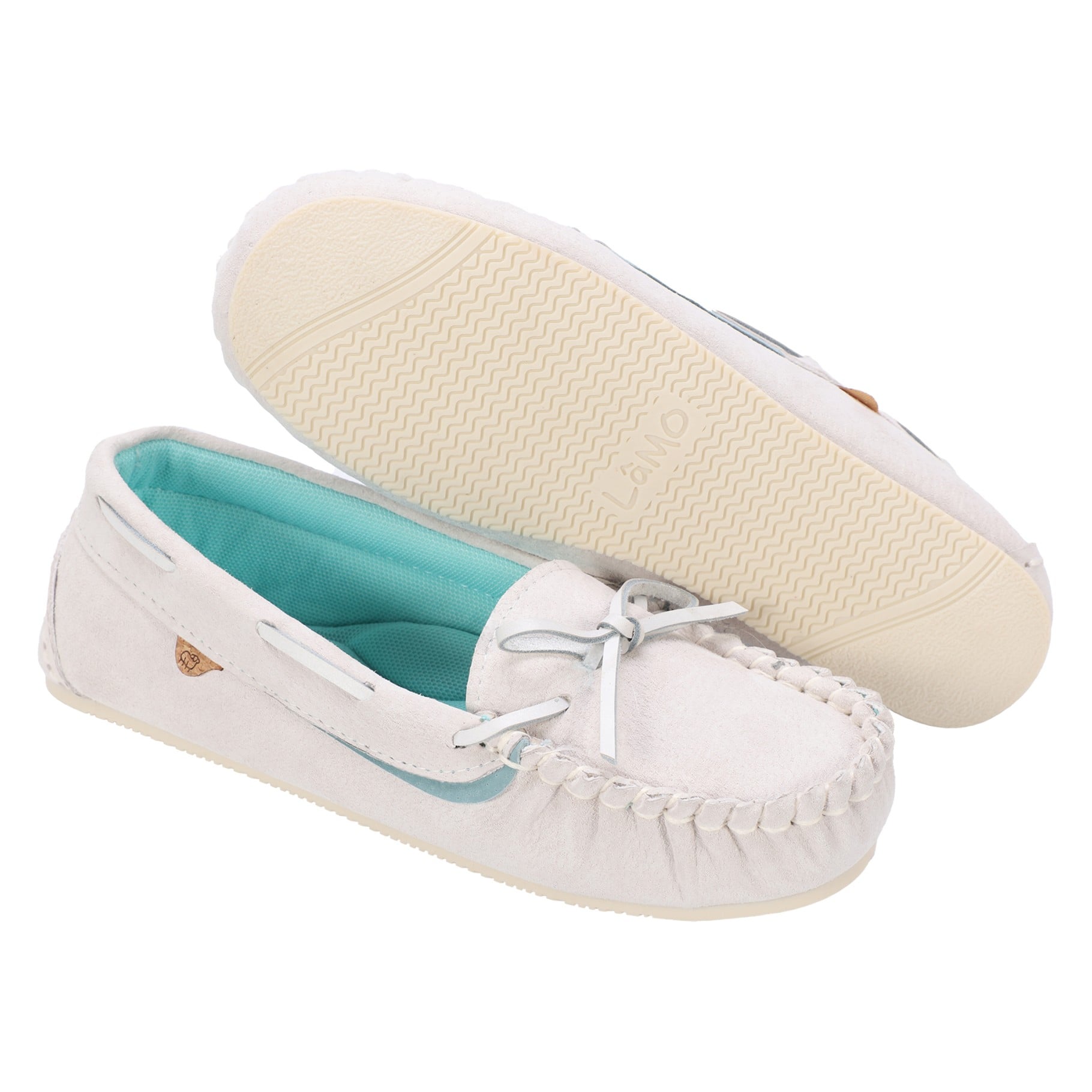 Lamo Selena Moc Women's Moccasin Slippers EW2304 - Pale Grey - Profile2 View