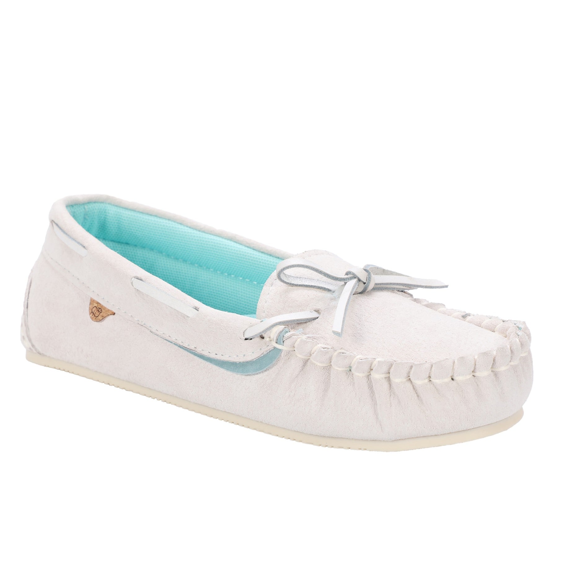 Lamo Selena Moc Women's Moccasin Slippers EW2304 - Pale Grey - Profile View