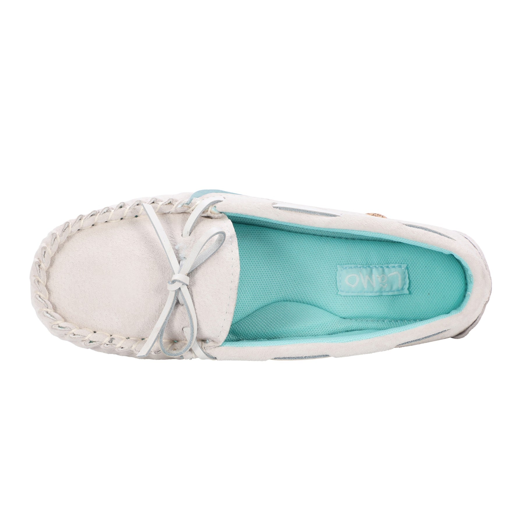 Lamo Selena Moc Women's Moccasin Slippers EW2304 - Pale Grey - Back Angle View