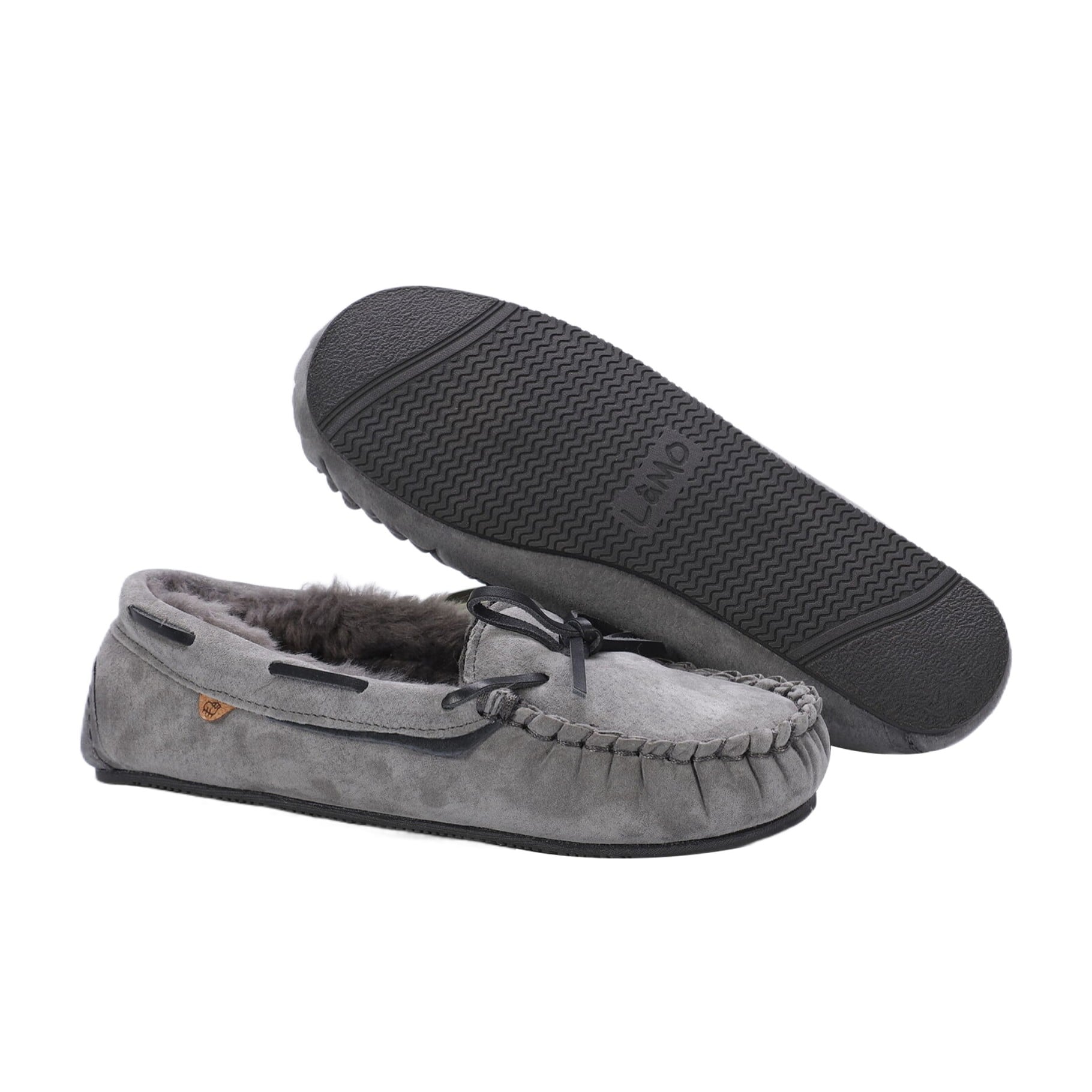 Lamo Hannah Women's Moccasin Slippers EW2318 - Charcoal - Profile2 View
