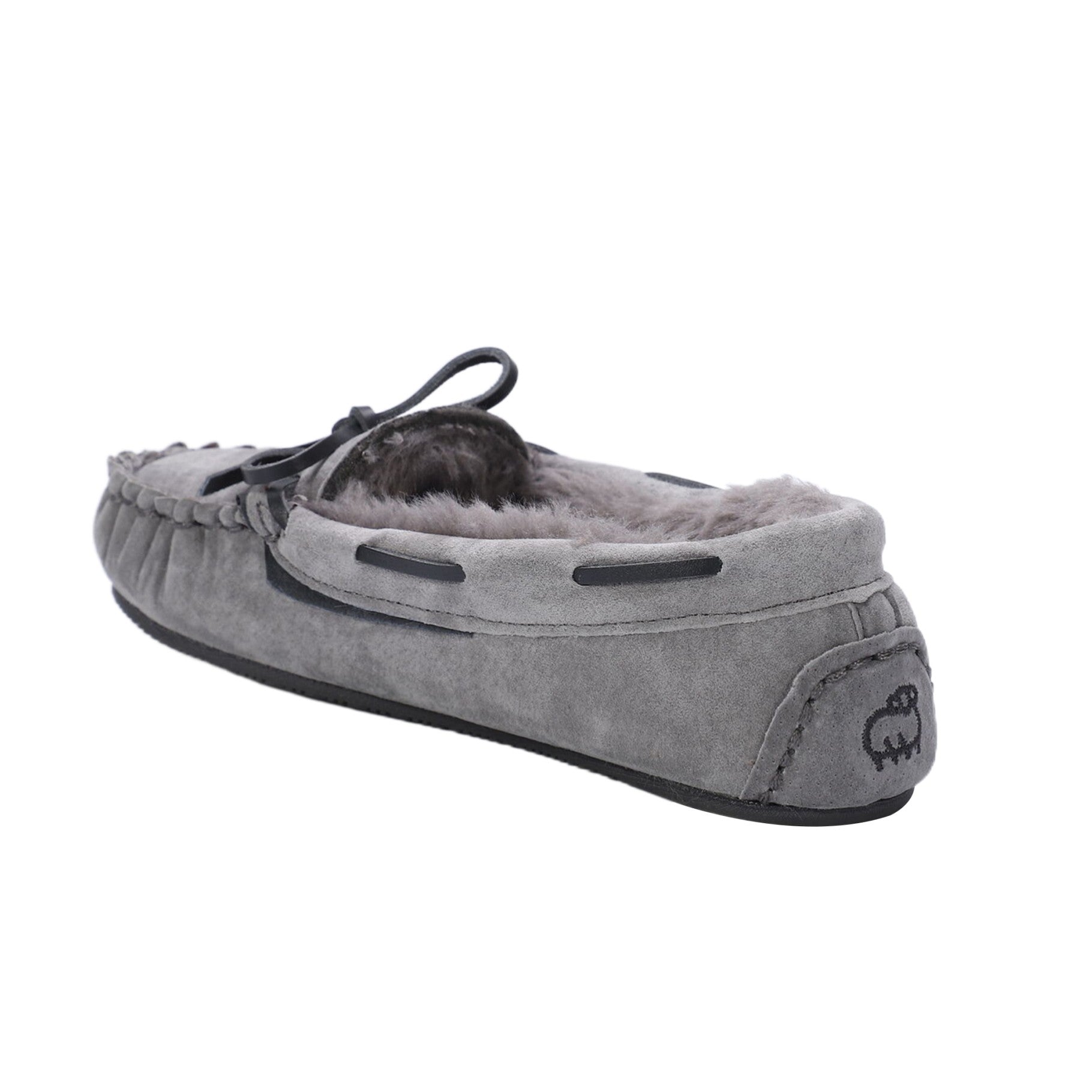 Lamo Hannah Women's Moccasin Slippers EW2318 - Charcoal - Top View
