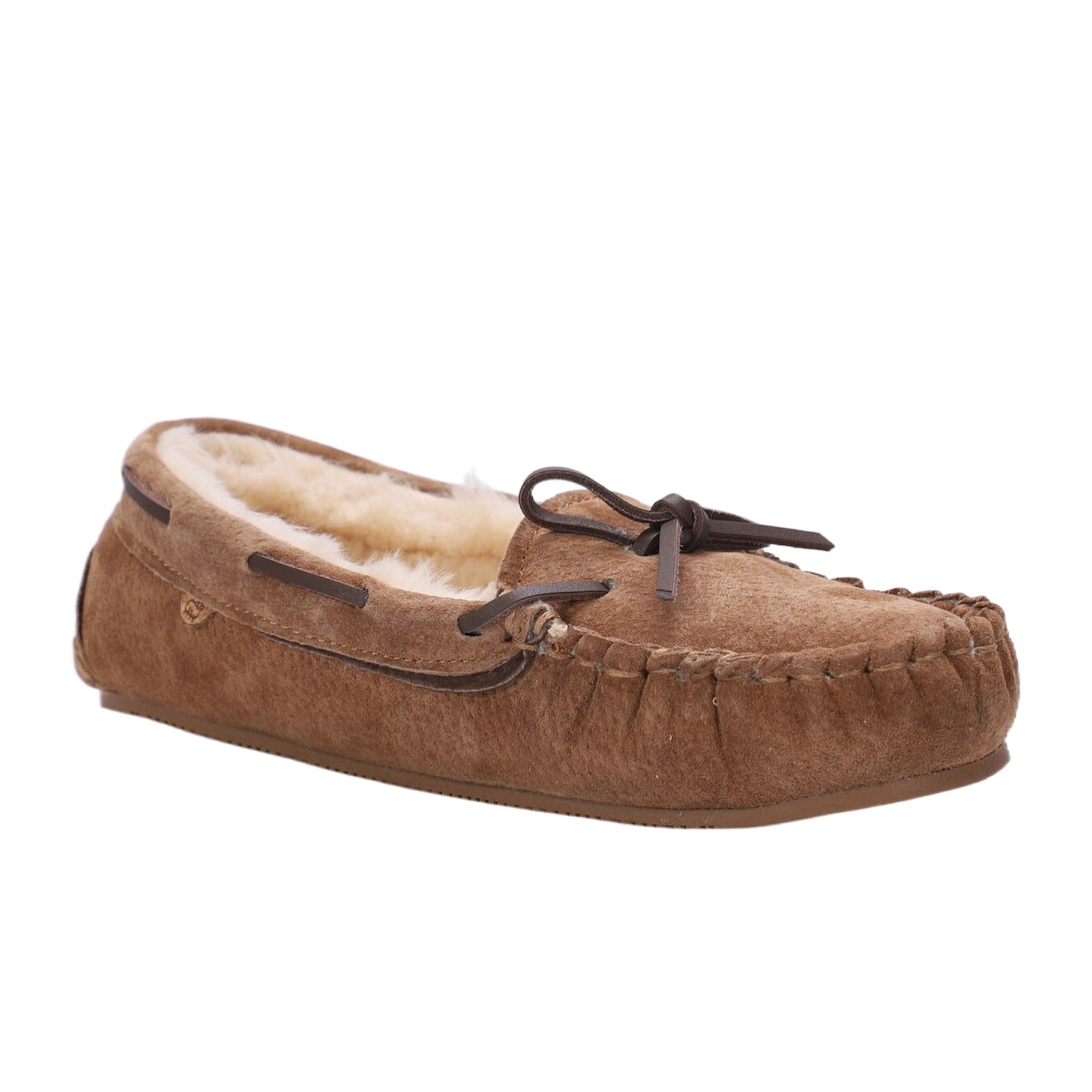 Lamo Hannah Women's Moccasin Slippers EW2318 - Chestnut - Profile View