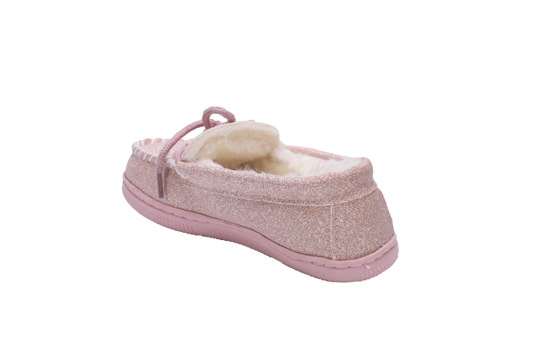 Lamo Kids' Moc Kids Slippers K0302 - Pink Glitter - Top View