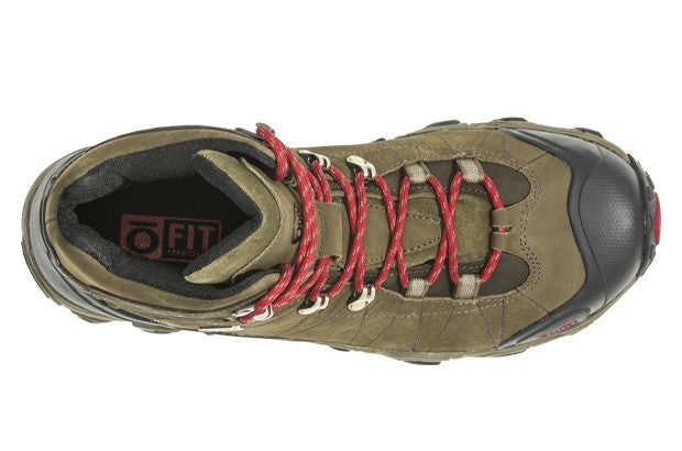 Oboz Bridger Mid Men's Waterproof Hiking Boot - Olive  Redlace Top