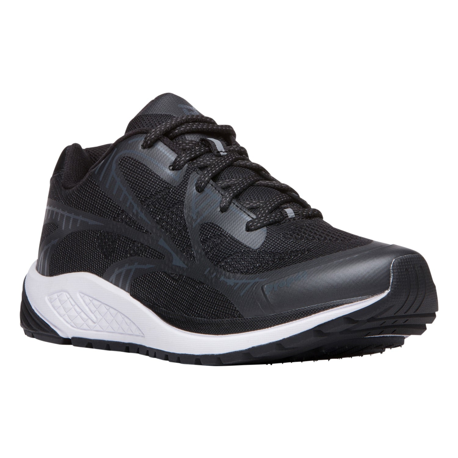 Propet One LT Men's Active Orthopedic Shoe in Black/Grey