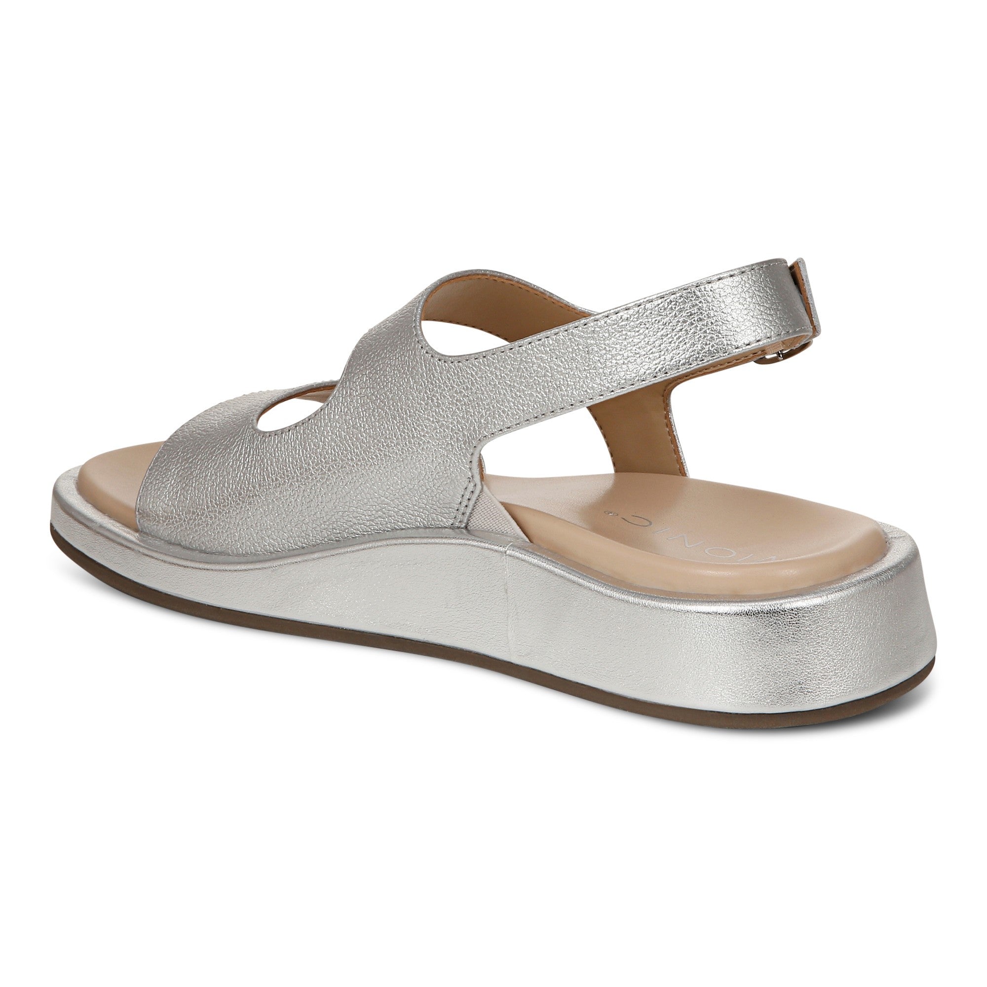 Vionic Madera Women's Slingback Comfort Sandal - Silver - Back angle
