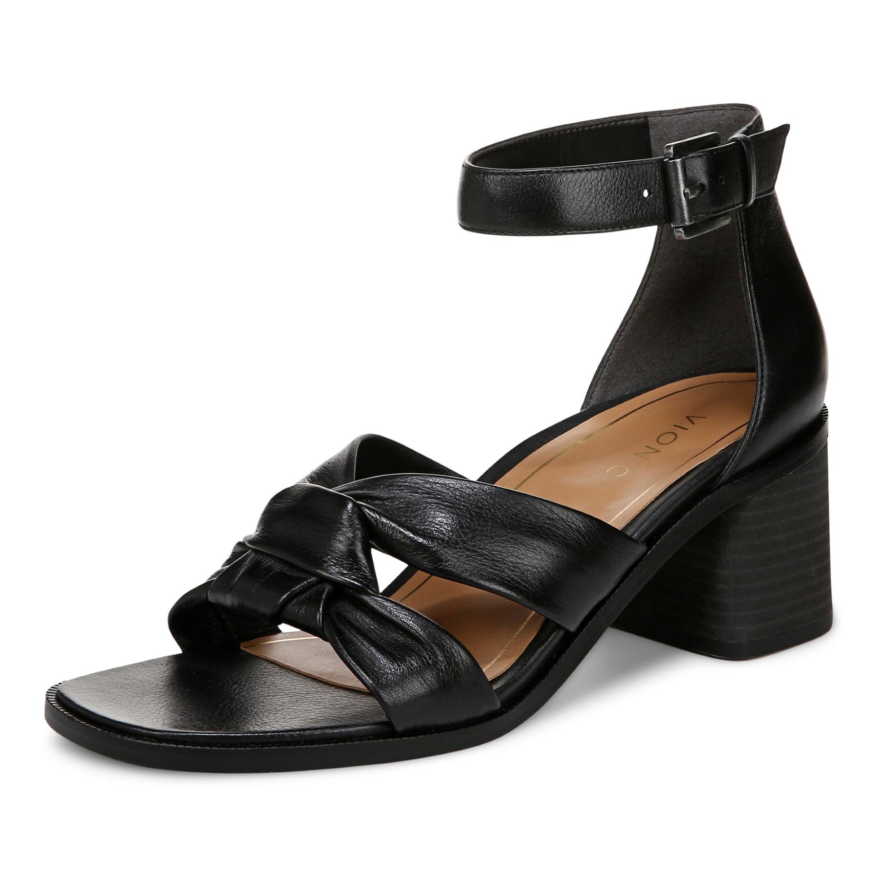 Vionic Maia Women's Comfortable Heeled Sandal - Black - Left angle
