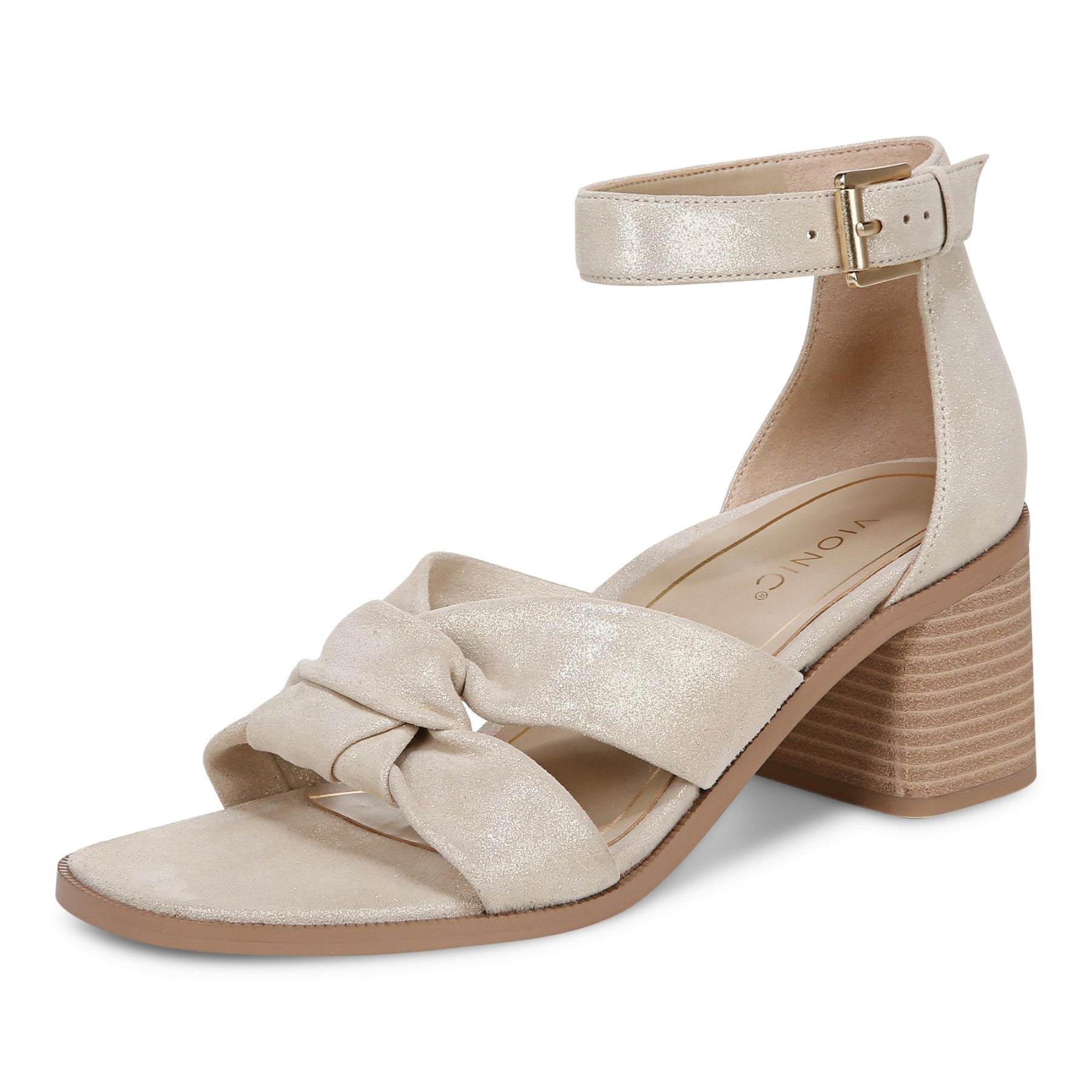 Vionic Maia Women's Comfortable Heeled Sandal - Gold - Left angle