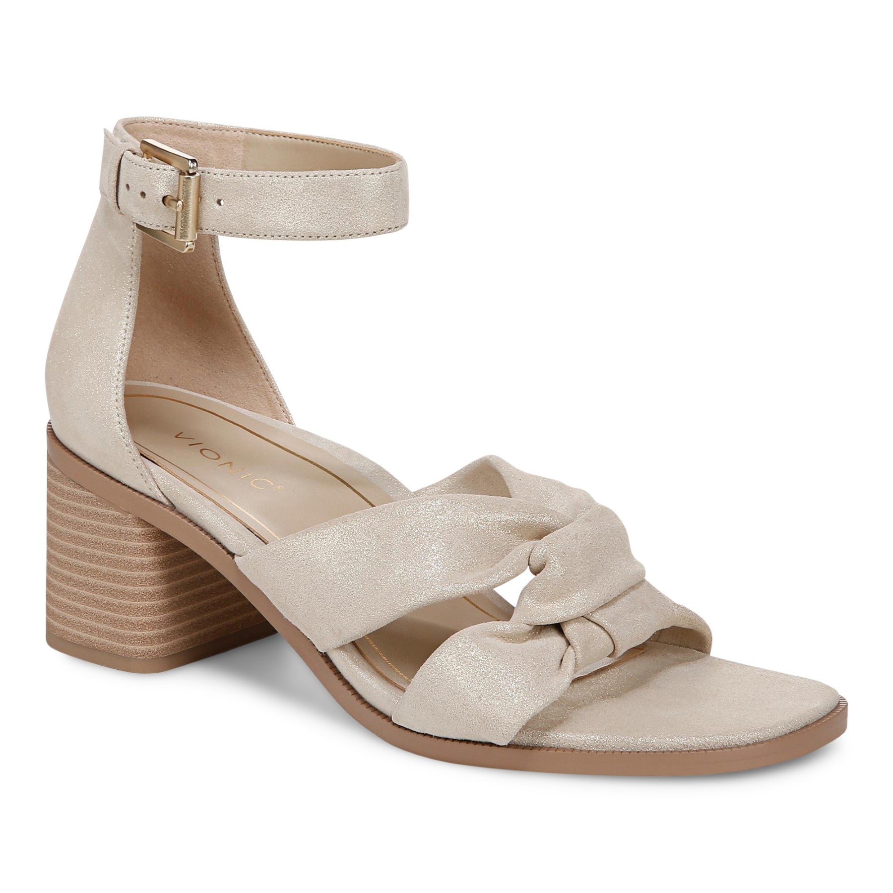 Vionic Maia Women's Comfortable Heeled Sandal - Gold - Angle main