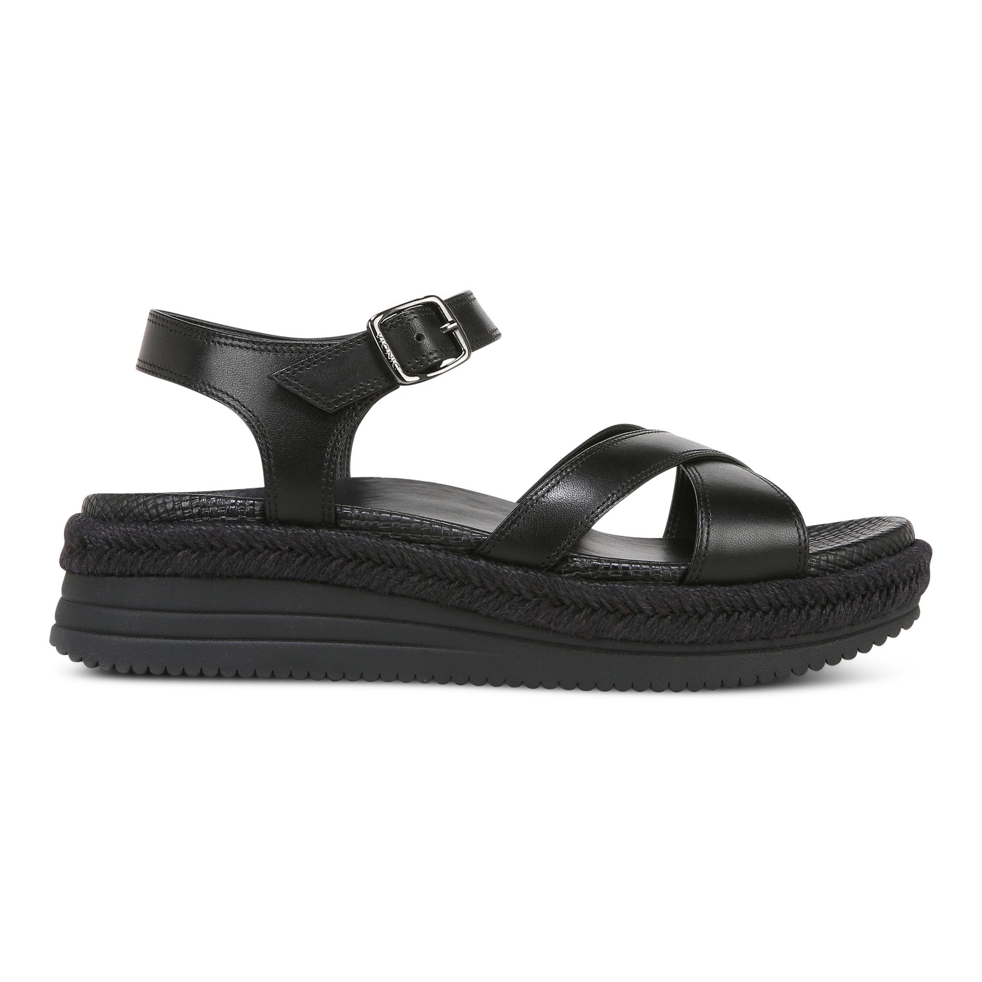 Vionic Mar Women's Platform Wedge Sandal - Black - Right side