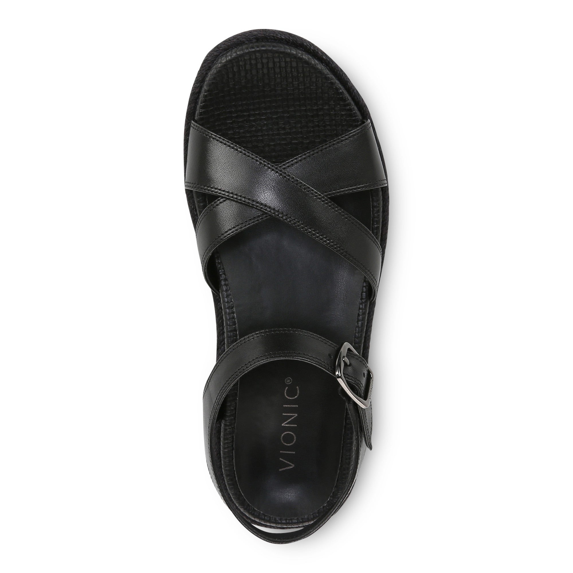 Vionic Mar Women's Platform Wedge Sandal - Black - Top