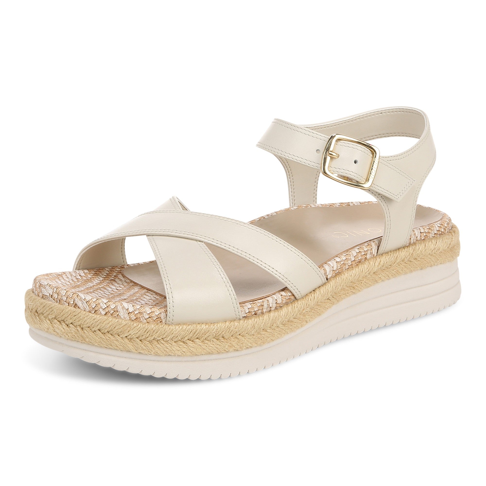 Vionic Mar Women's Platform Wedge Sandal - Cream - Left angle