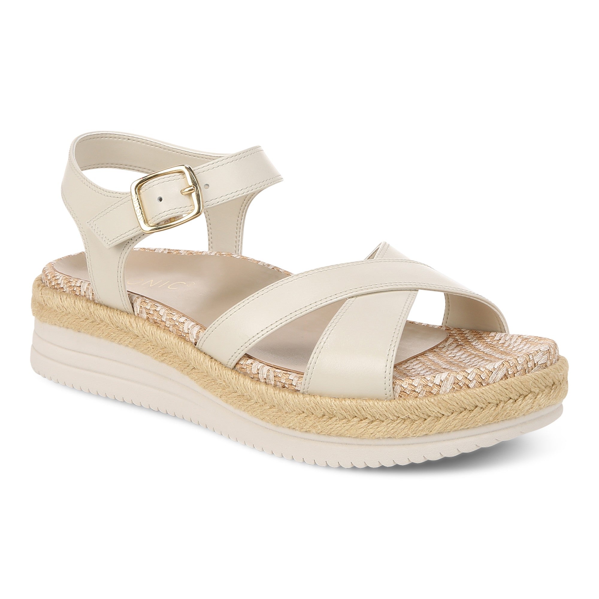 Vionic Mar Women's Platform Wedge Sandal - Cream - Angle main