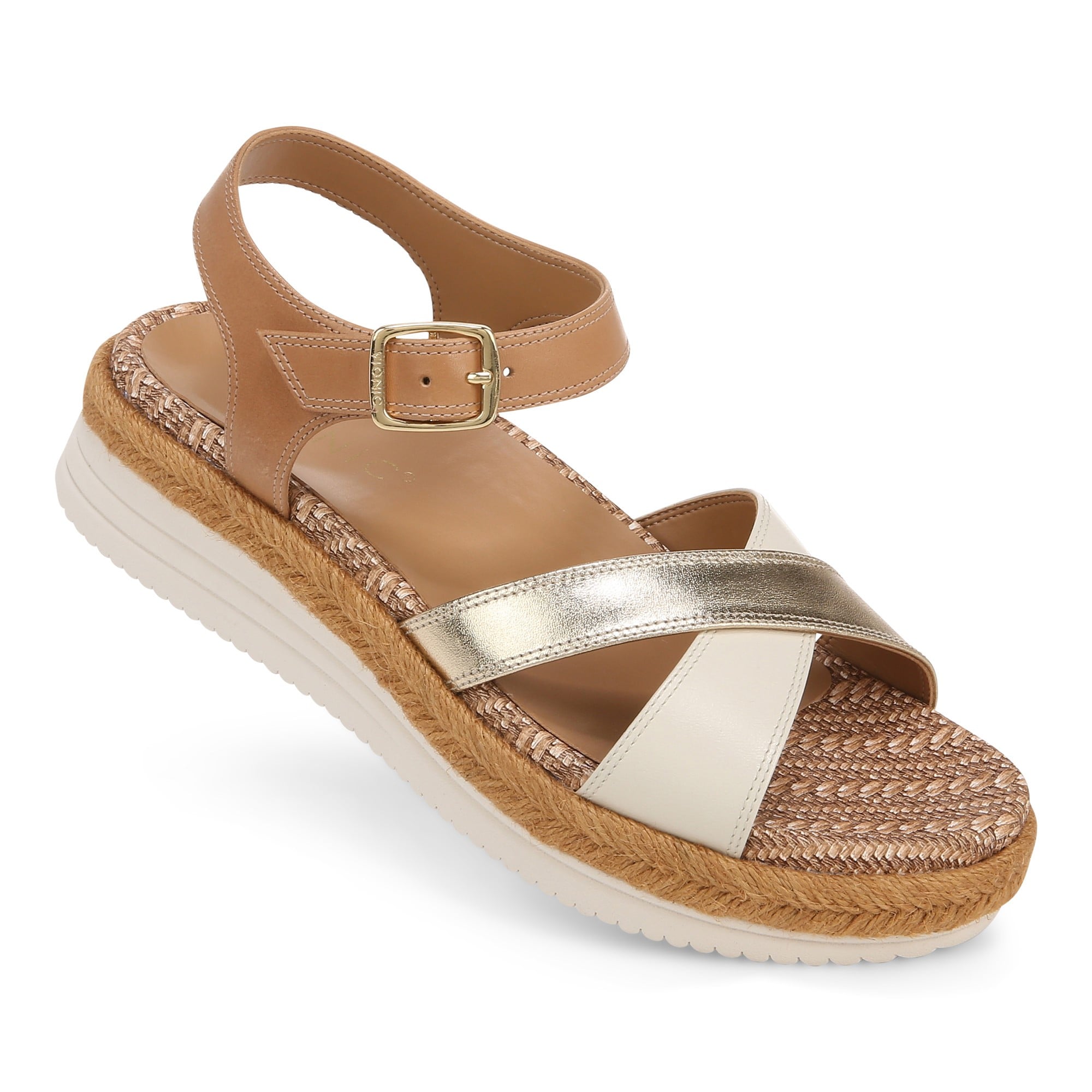 Vionic Mar Women's Platform Wedge Sandal - Camel/gold - MAR-I8675L4203-CAMEL GOLD-13fl-med