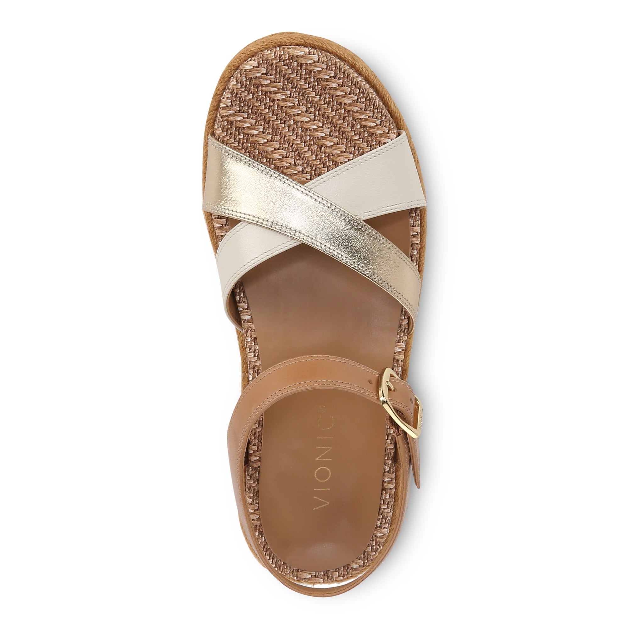 Vionic Mar Women's Platform Wedge Sandal - Camel/gold - Top