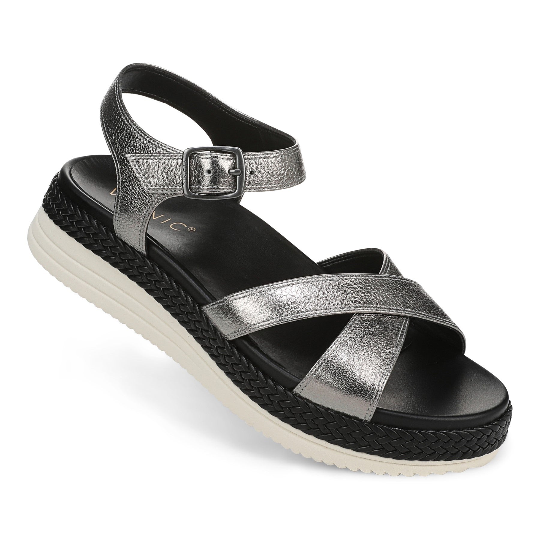 Vionic Mar Women's Platform Wedge Sandal - Pewter - Image