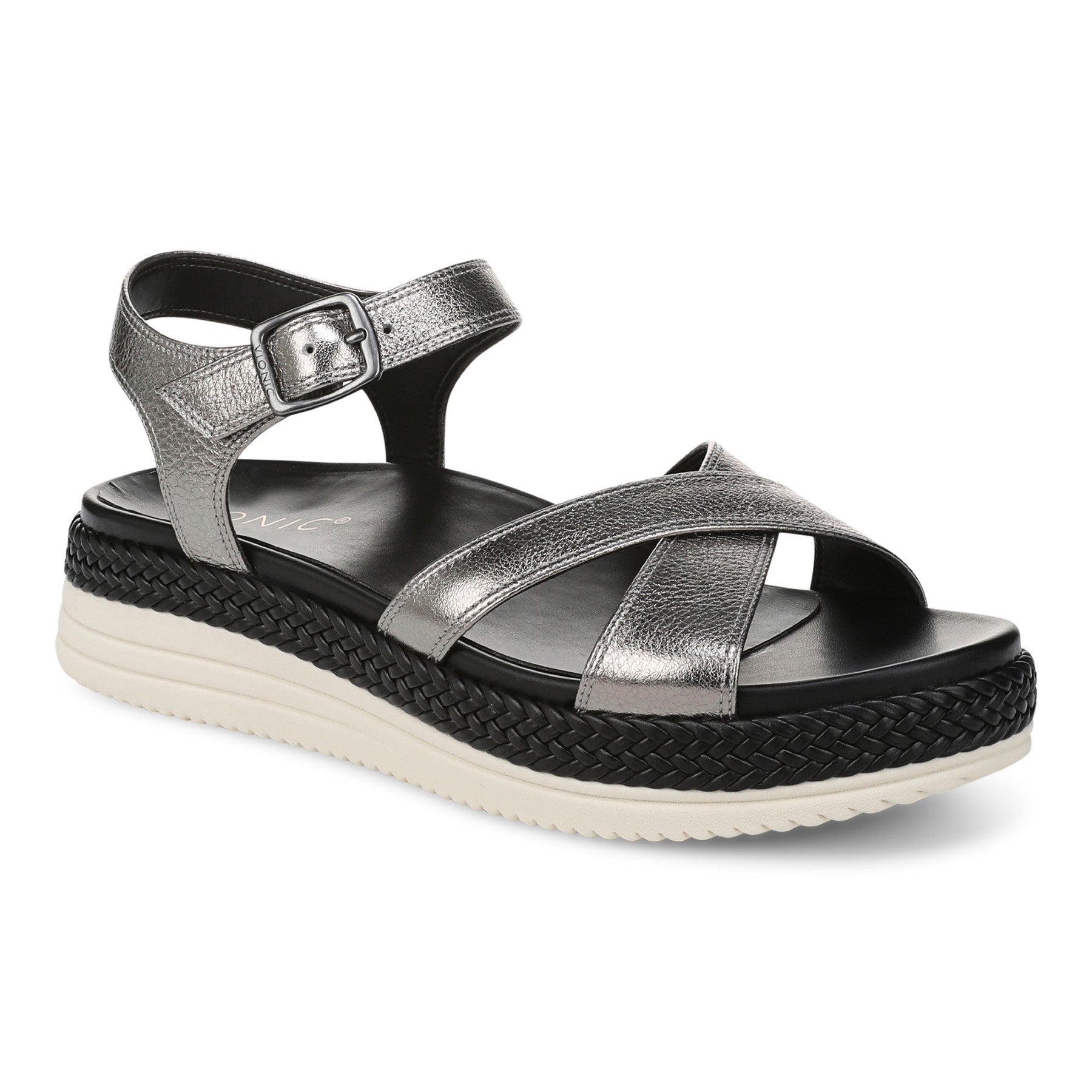 Vionic Mar Women's Platform Wedge Sandal in Pewter