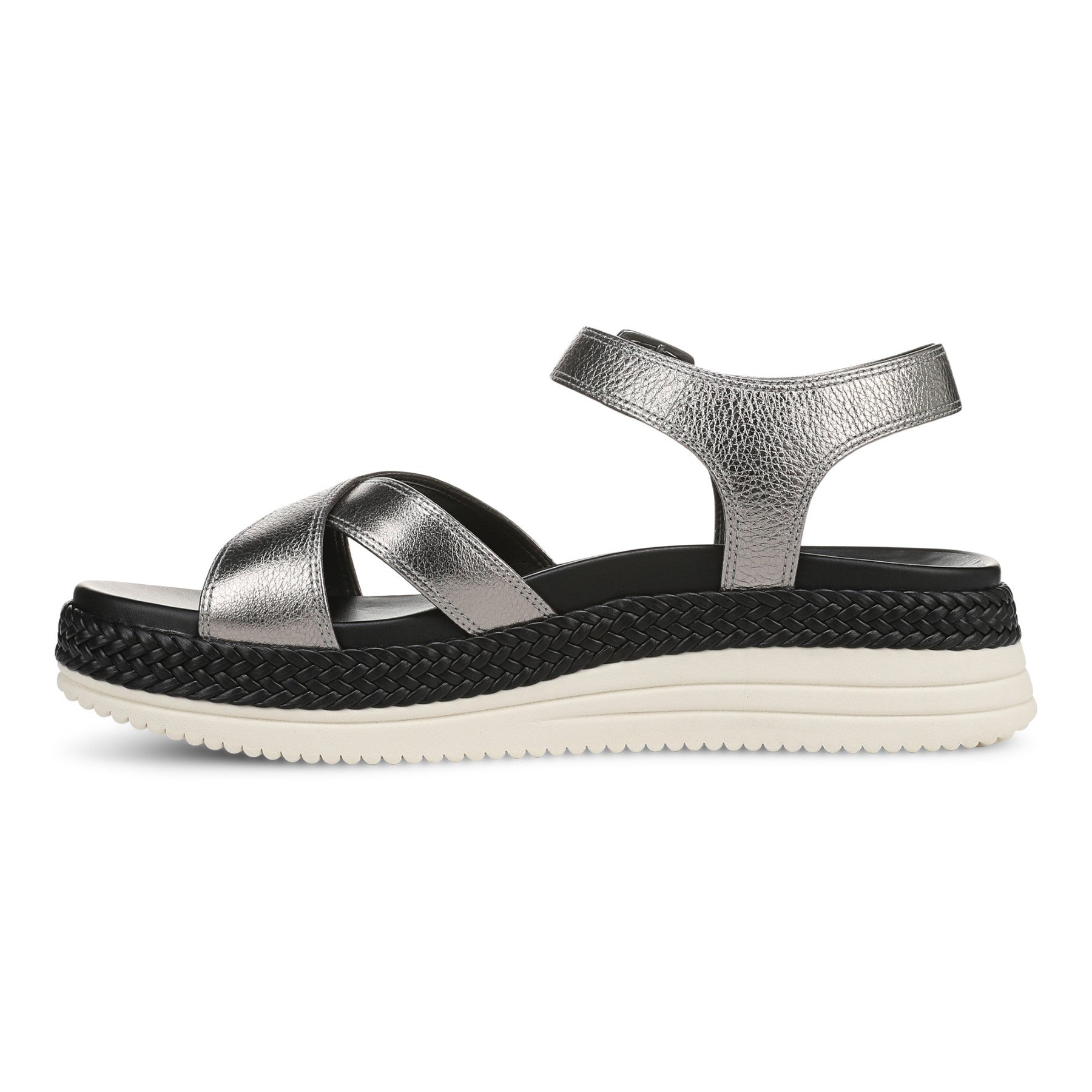 Vionic Mar Women's Platform Wedge Sandal - Pewter - Left Side