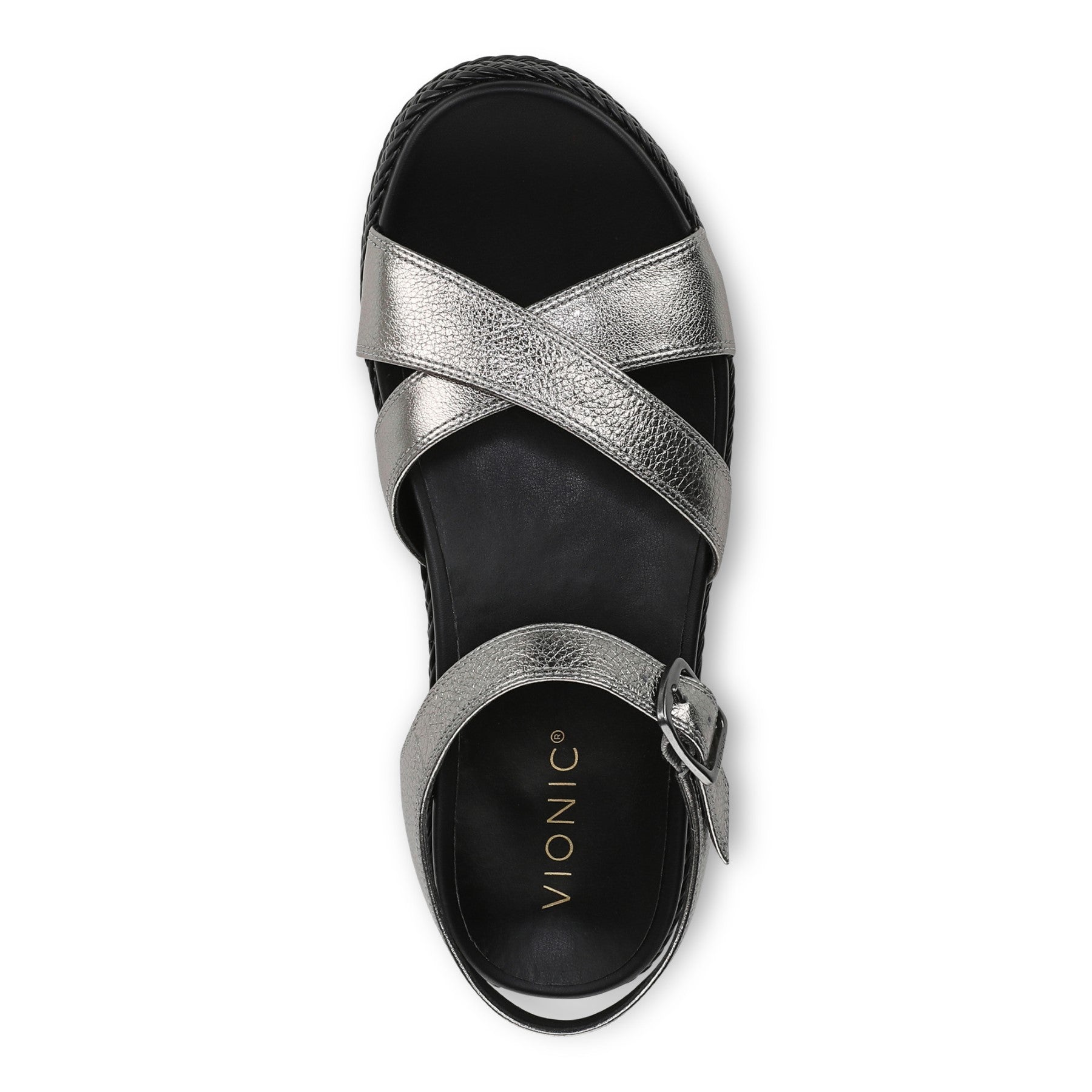 Vionic Mar Women's Platform Wedge Sandal - Pewter - Top