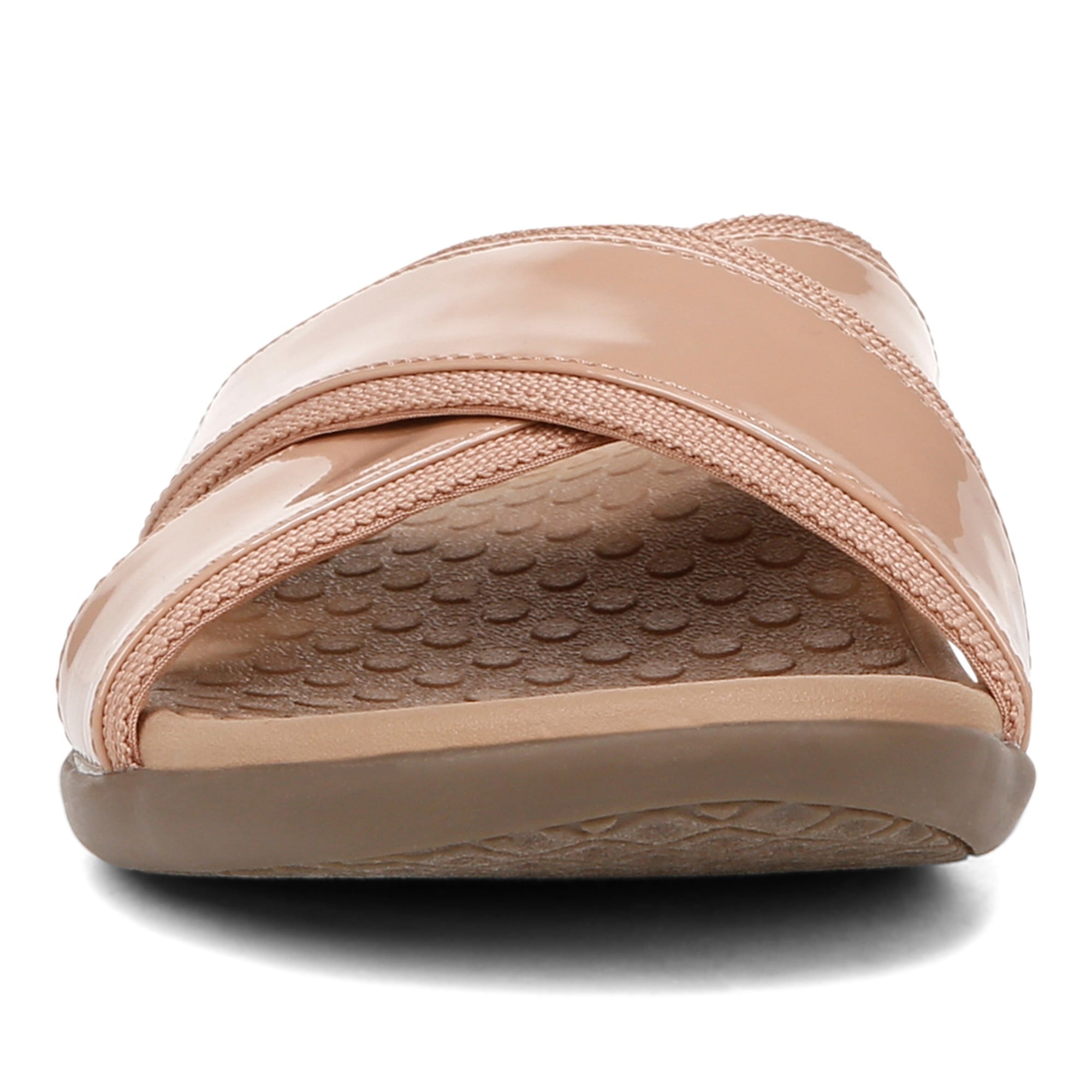 Vionic Merced Women's Cross Strap Slide Orthotic Sandals - Macaroon - Front