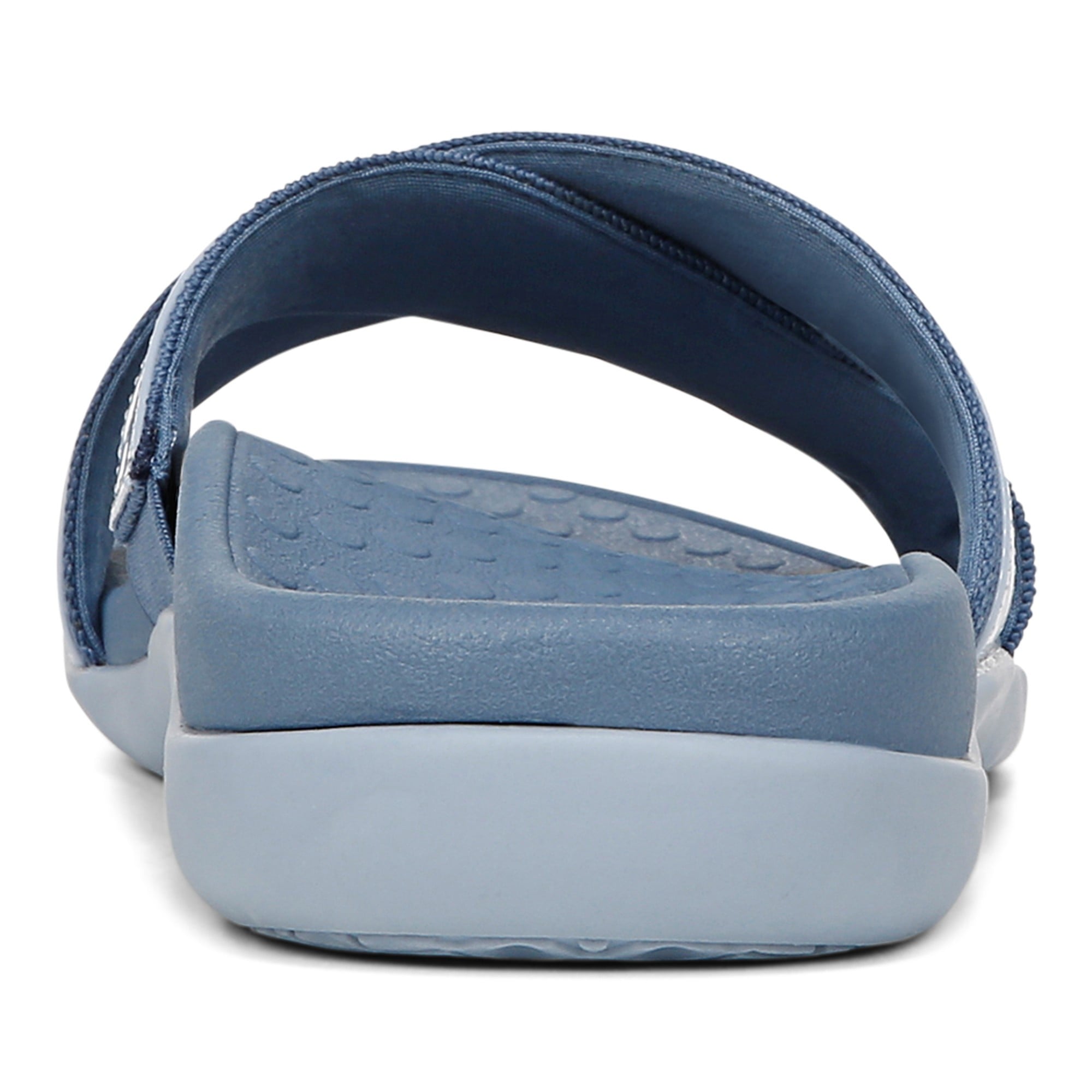 Vionic Merced Women's Cross Strap Slide Orthotic Sandals - Skyway Blue - Back