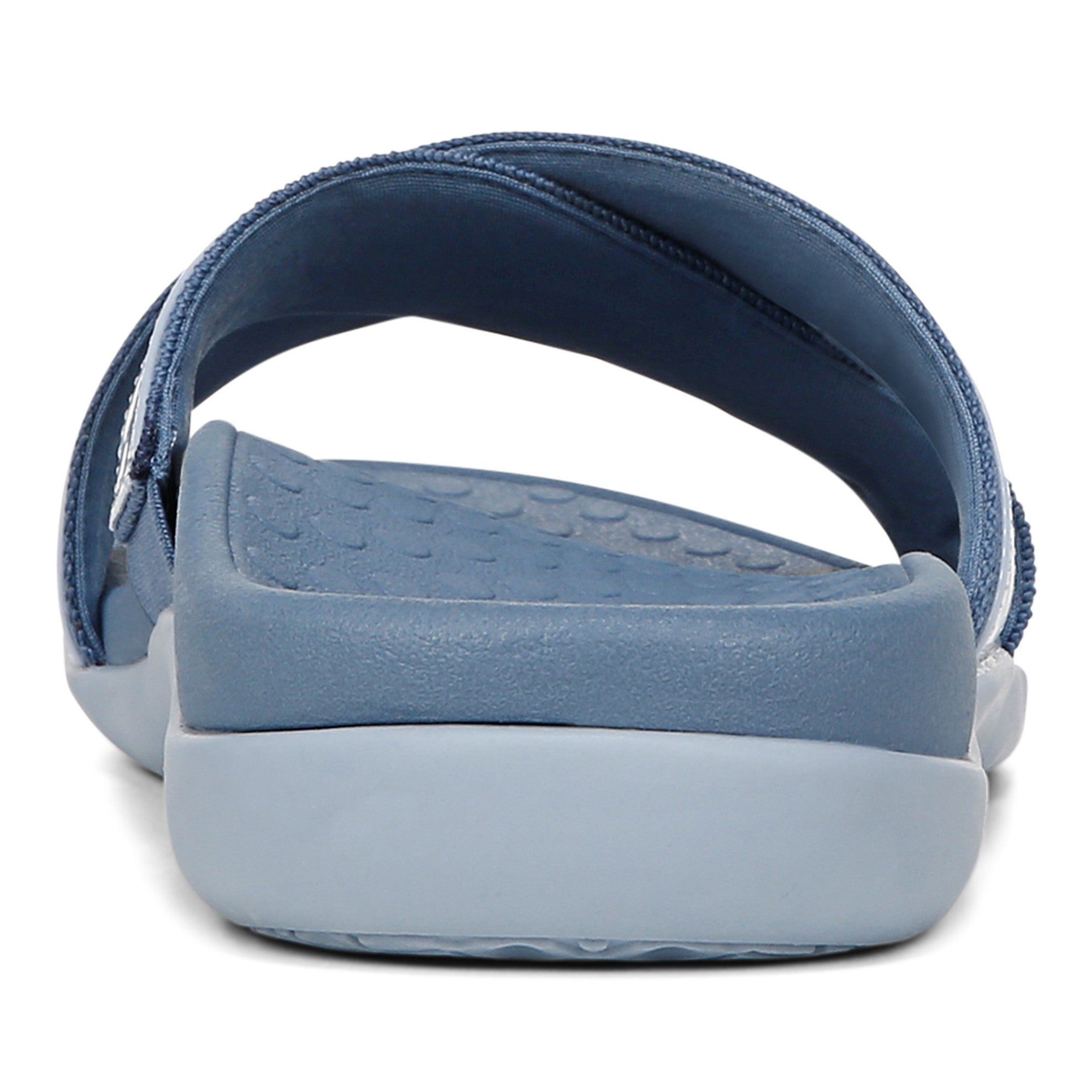 Vionic Merced Women's Cross Strap Slide Orthotic Sandals - Skyway Blue - Back