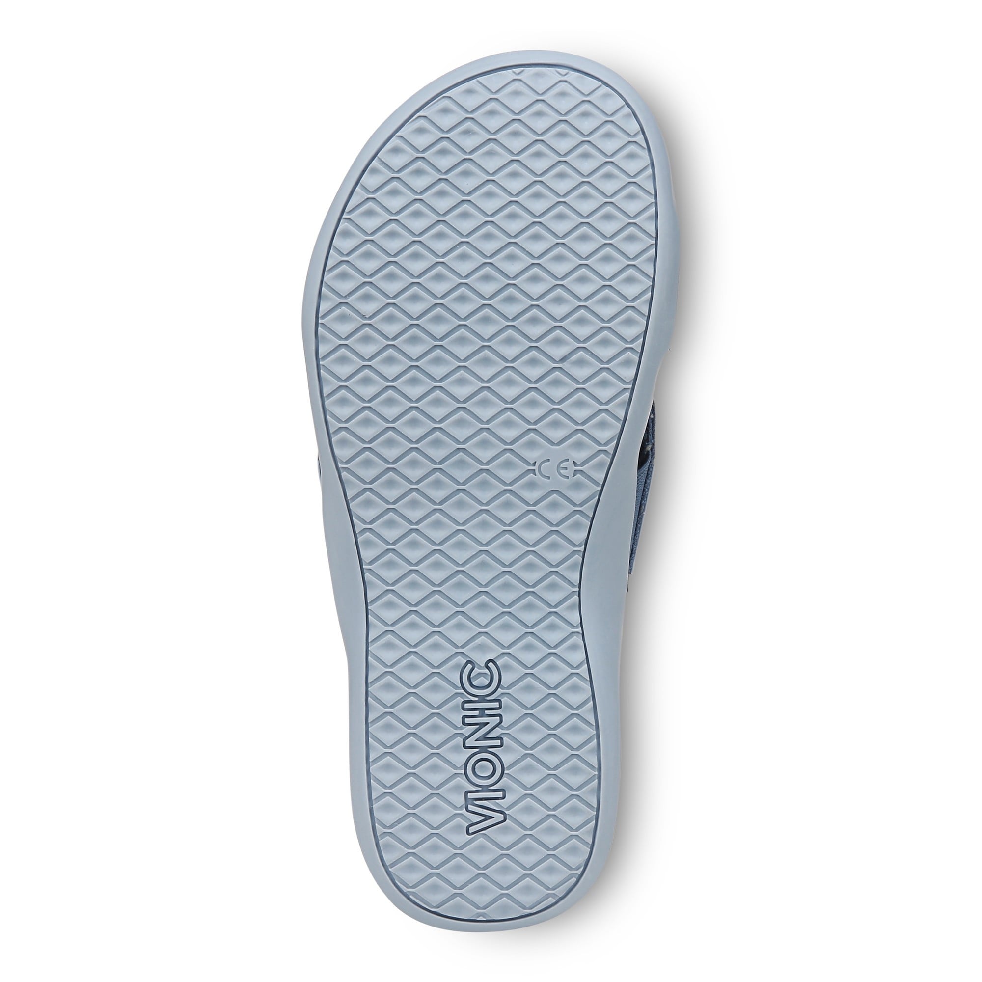Vionic Merced Women's Cross Strap Slide Orthotic Sandals - Skyway Blue - Bottom