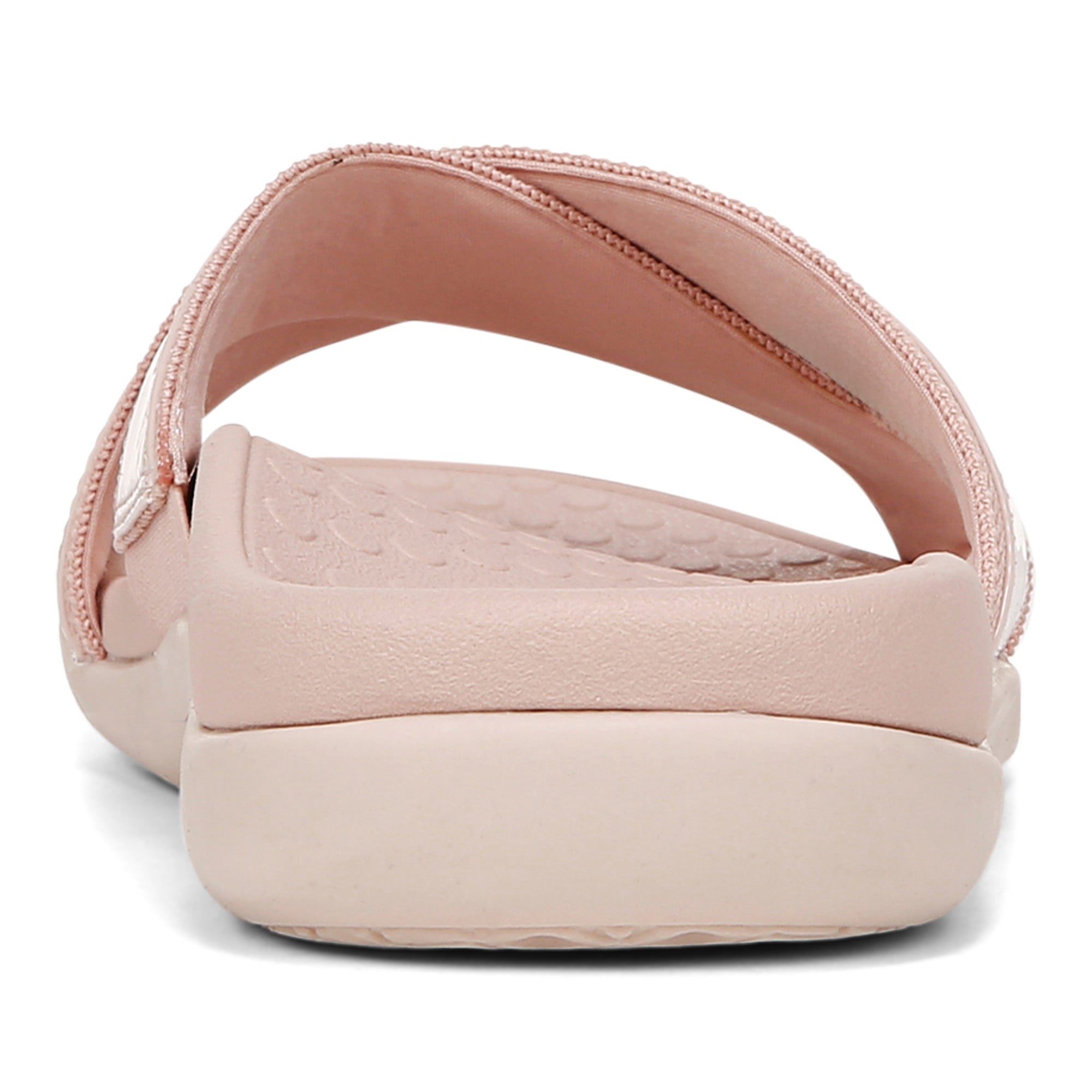 Vionic Merced Women's Cross Strap Slide Orthotic Sandals - Peony Pink - Back