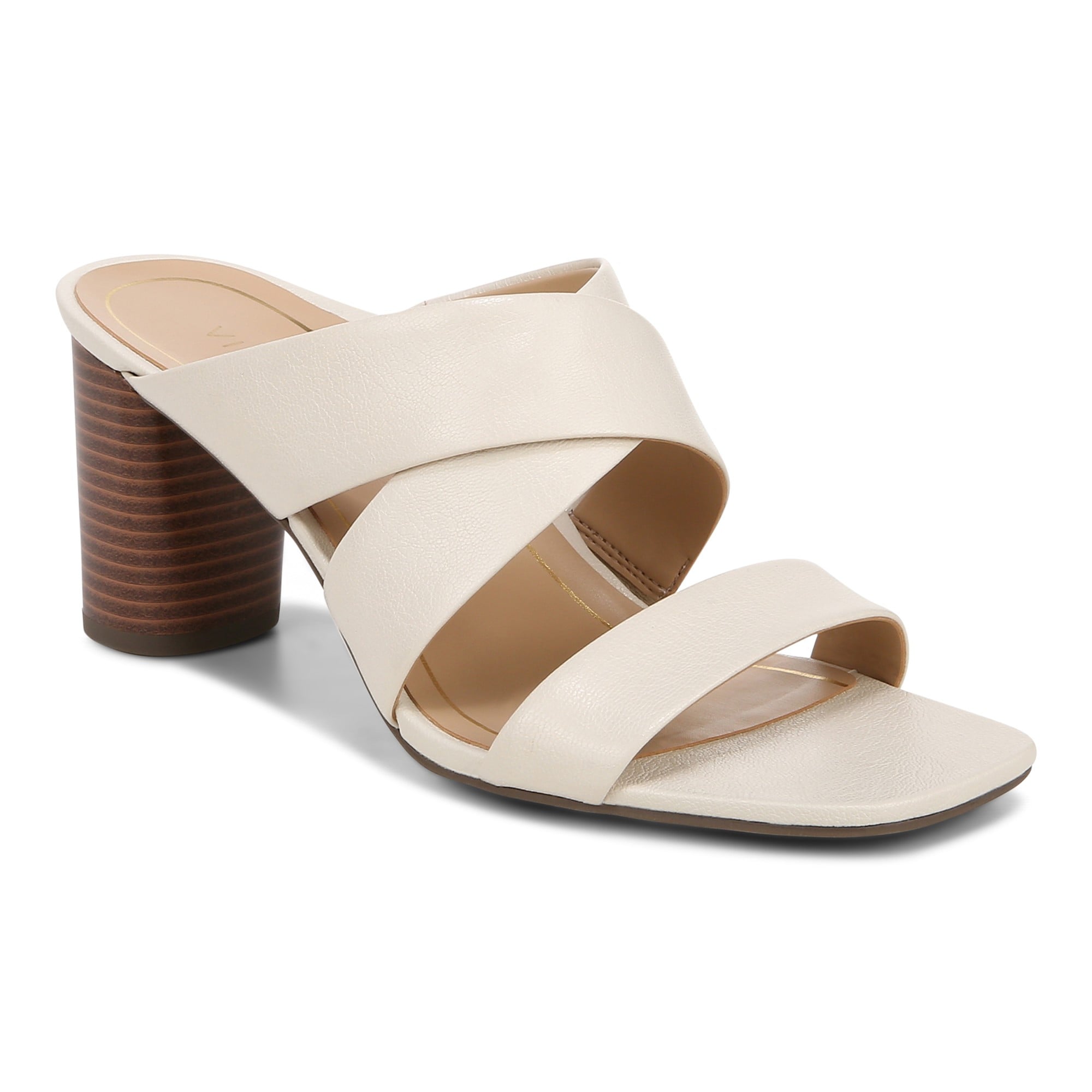 Vionic Merlot Women's Supportive Heeled Sandal - Cream - Angle main