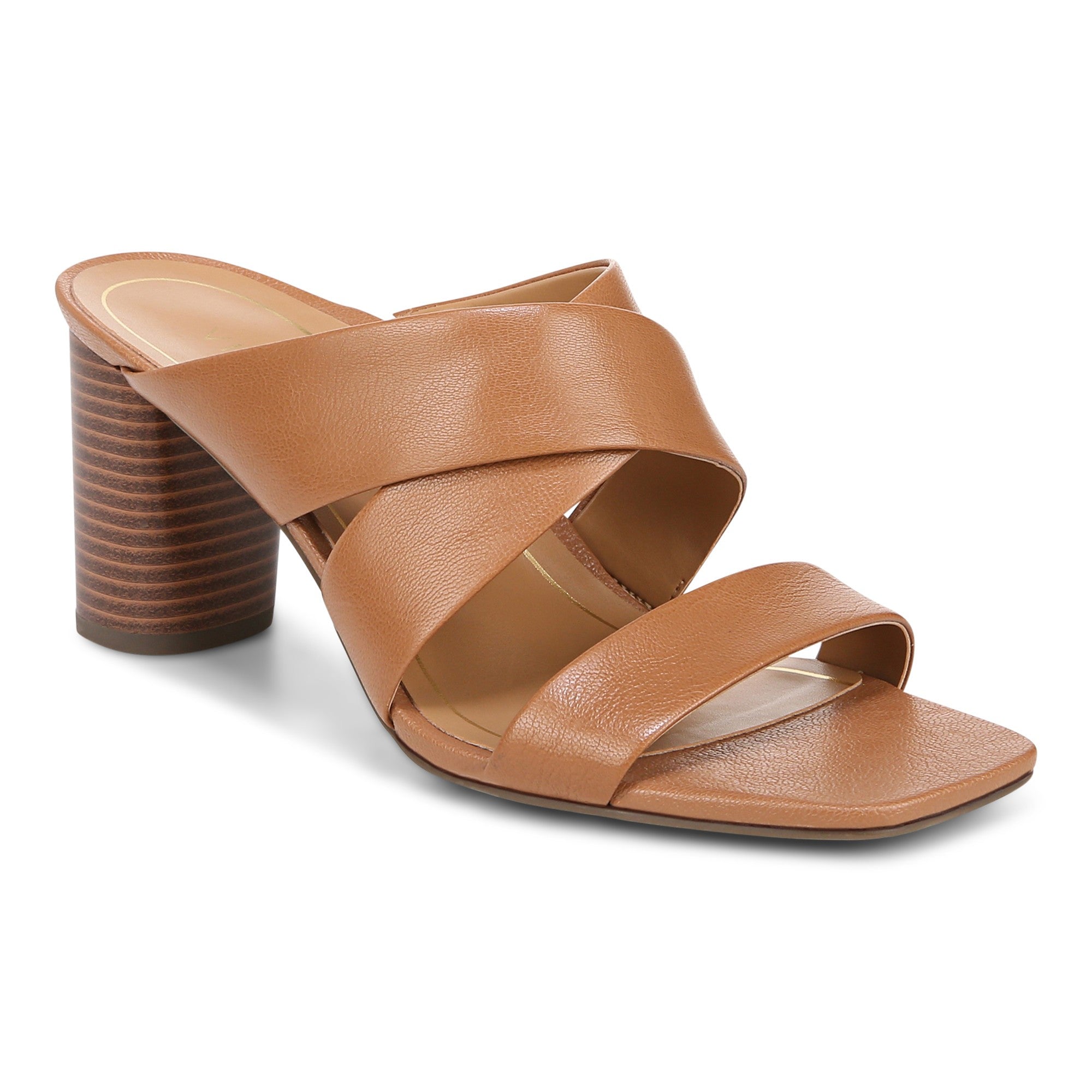 Vionic Merlot Women's Supportive Heeled Sandal - Toffee - Angle main