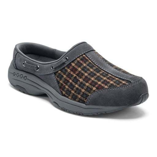 Easy Spirit Travelport Women's Suede Plaid Slip-On Clogs - DGR01 - View 1