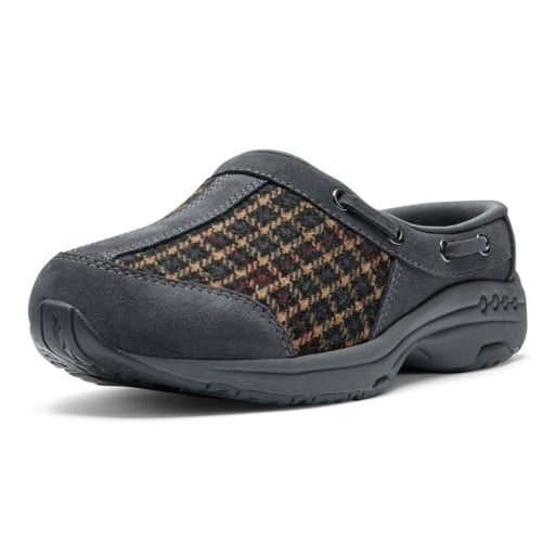 Easy Spirit Travelport Women's Suede Plaid Slip-On Clogs - DGR01 - View 4