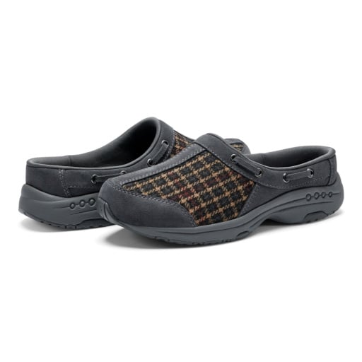 Easy Spirit Travelport Women's Suede Plaid Slip-On Clogs - DGR01 - View 6
