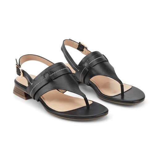 Rockport Ofera Women's Leather Thong Slingback Sandals - Black Leather - View 2