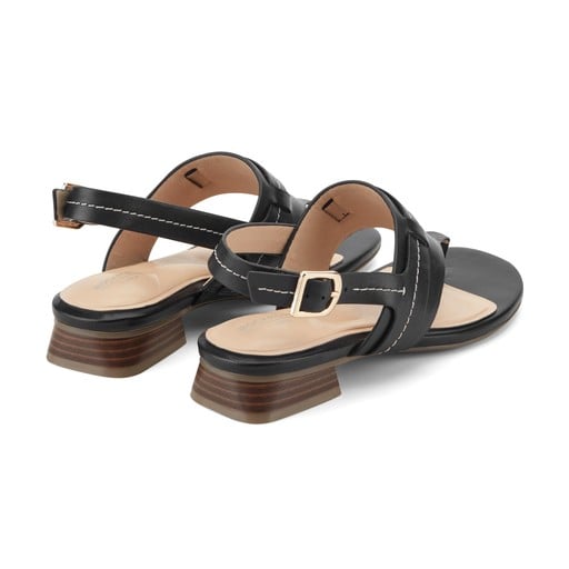 Rockport Ofera Women's Leather Thong Slingback Sandals - Black Leather - View 3