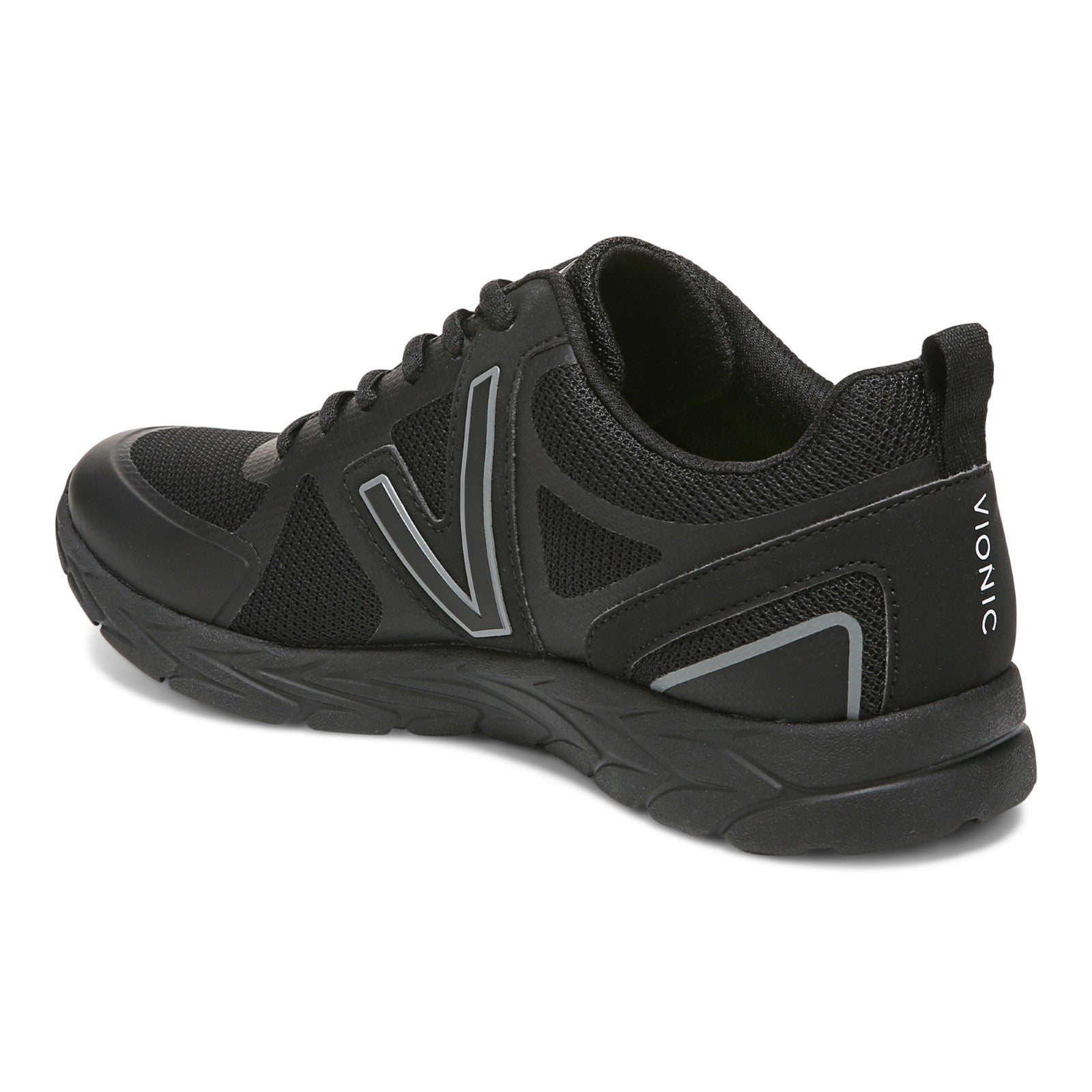 Vionic Miles Ii Womens Oxford/Lace Up Lifestyl - Black/charcoal - Back angle