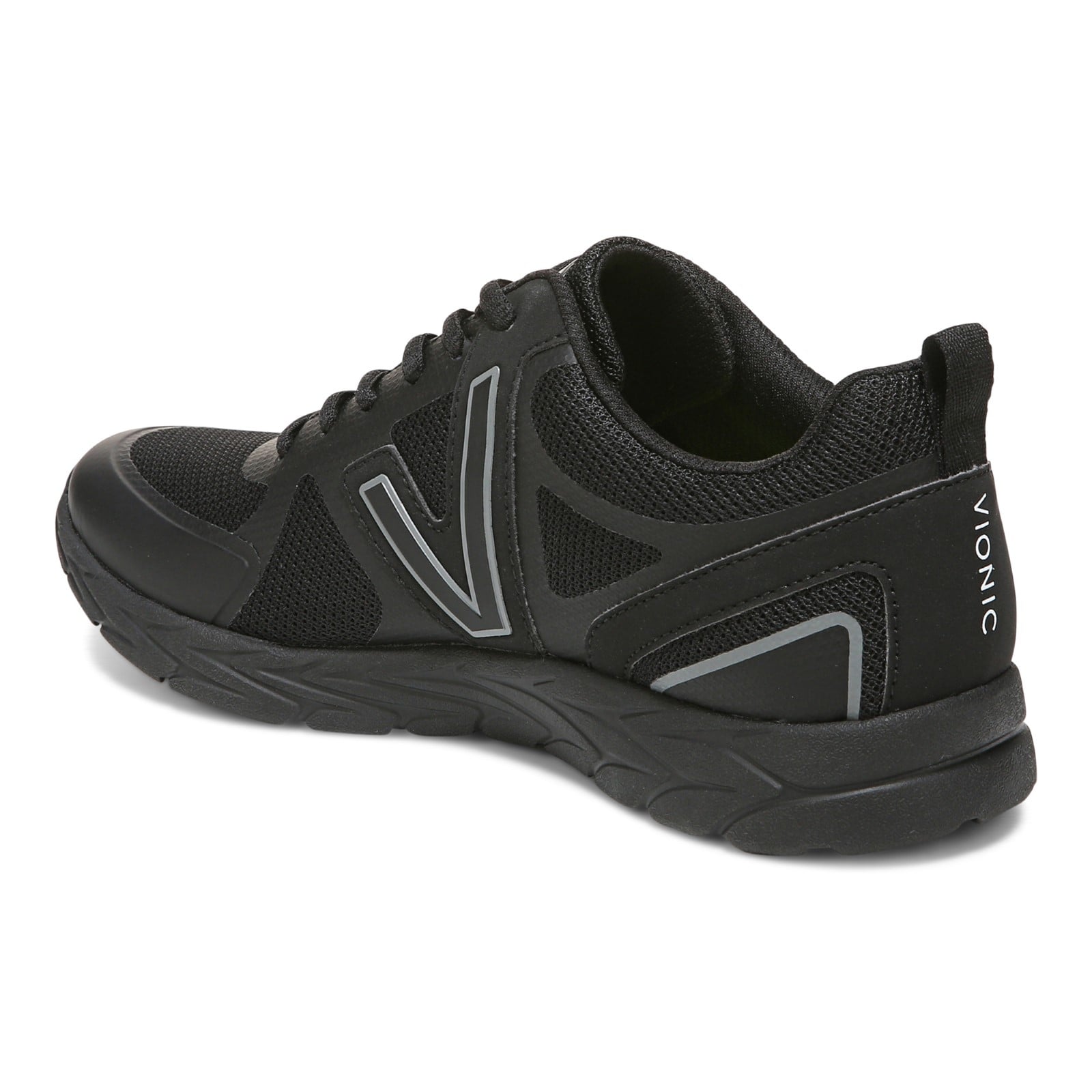 Vionic Miles Ii Womens Oxford/Lace Up Lifestyl - Black/charcoal - Back angle