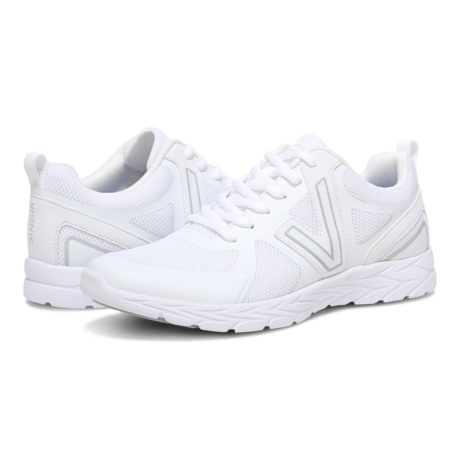 Vionic Miles Ii Womens Oxford/Lace Up Lifestyl - White - pair left angle