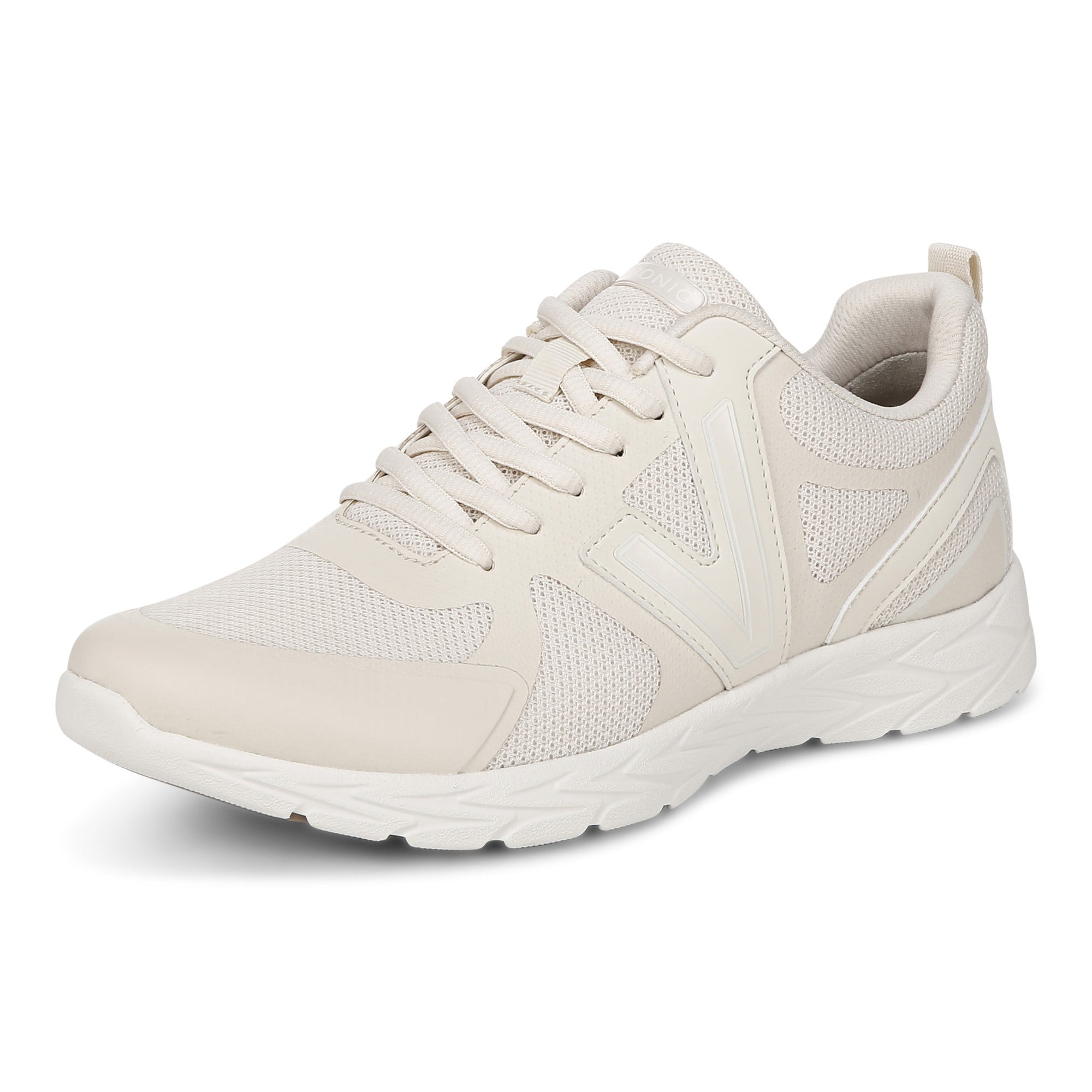 Vionic Miles II Women's Sneaker with Orthotic Arch Support - Cream - Left angle