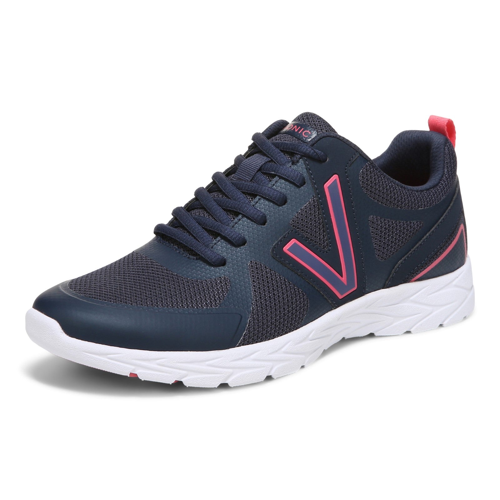 Vionic Miles Ii Womens Oxford/Lace Up Lifestyl - Navy/pink - Left angle