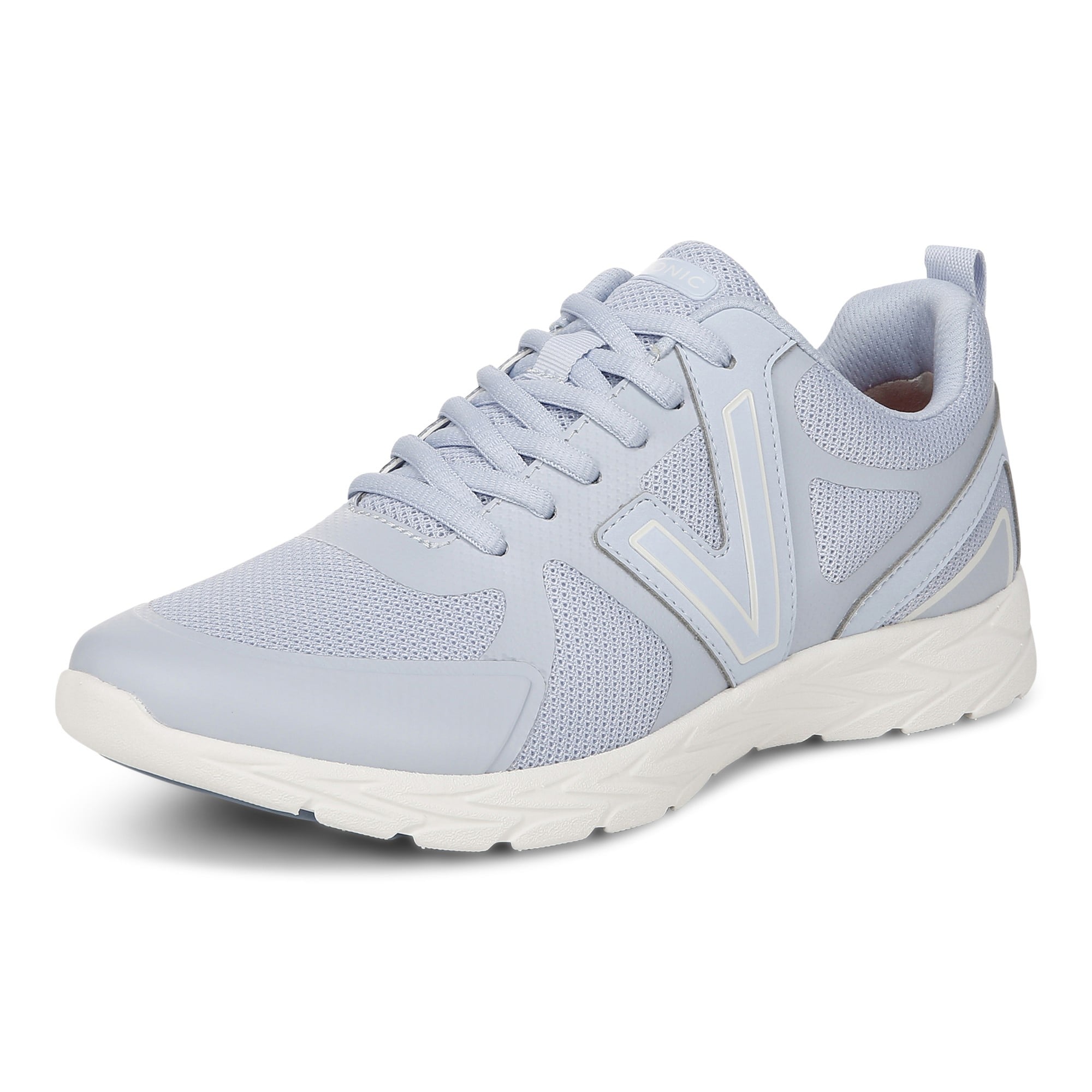 Vionic Miles II Women's Sneaker with Orthotic Arch Support - Skyway Blue - Left angle