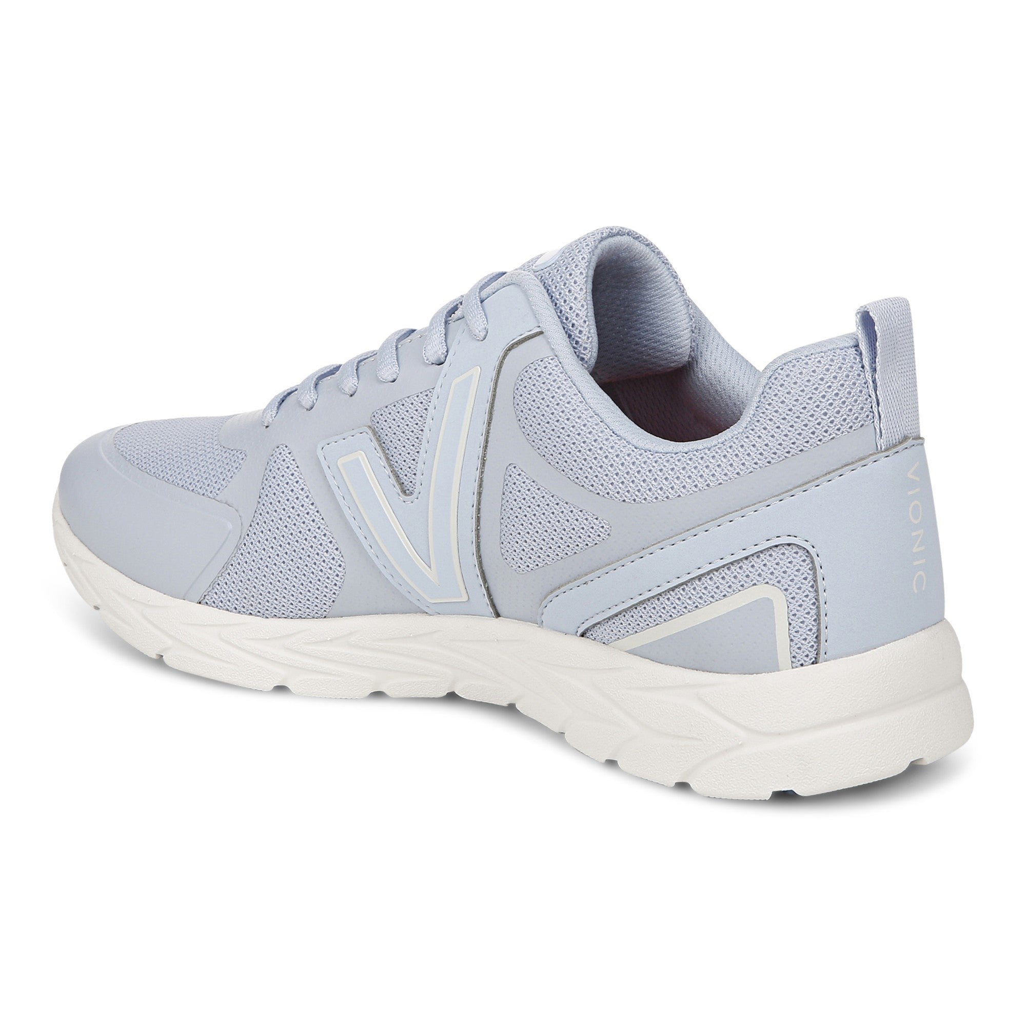 Vionic Miles II Women's Sneaker with Orthotic Arch Support - Skyway Blue - Back angle