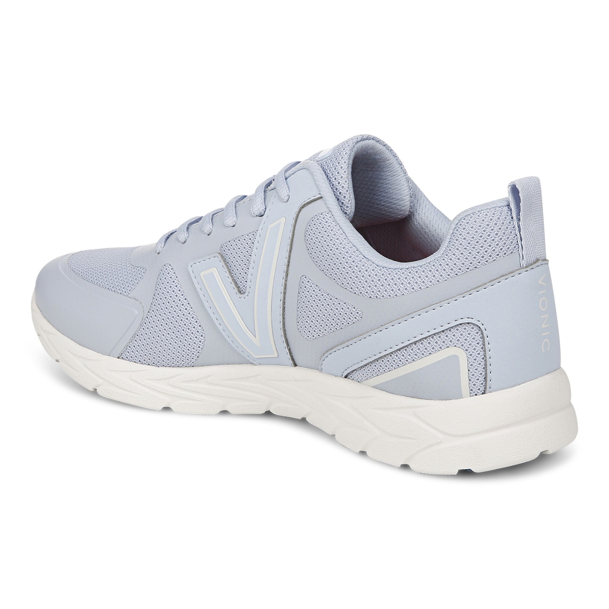Vionic Miles II Women's Sneaker with Orthotic Arch Support - Skyway Blue - Back angle