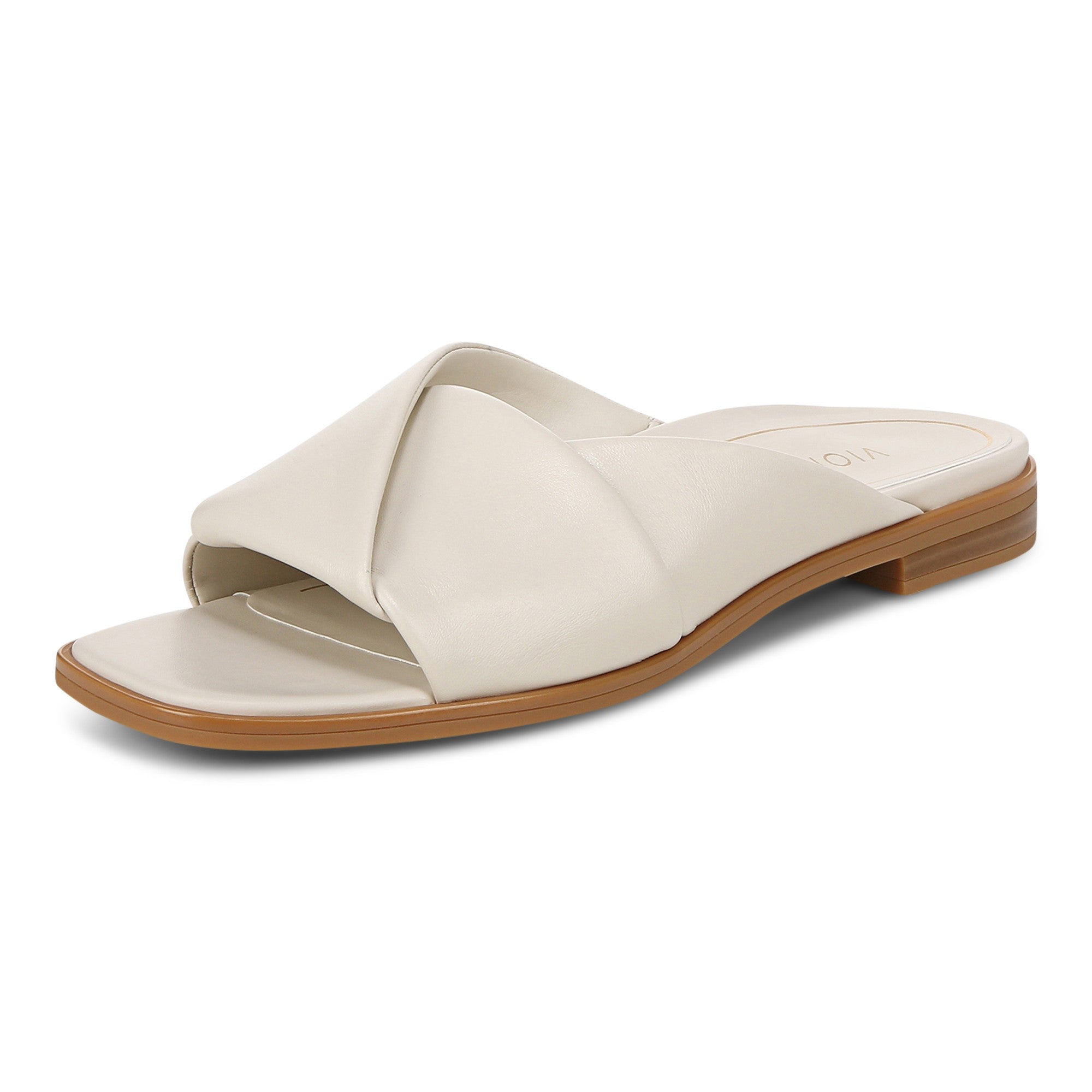 Vionic Miramar Women's Comfort Slide Sandal - Cream - Left angle