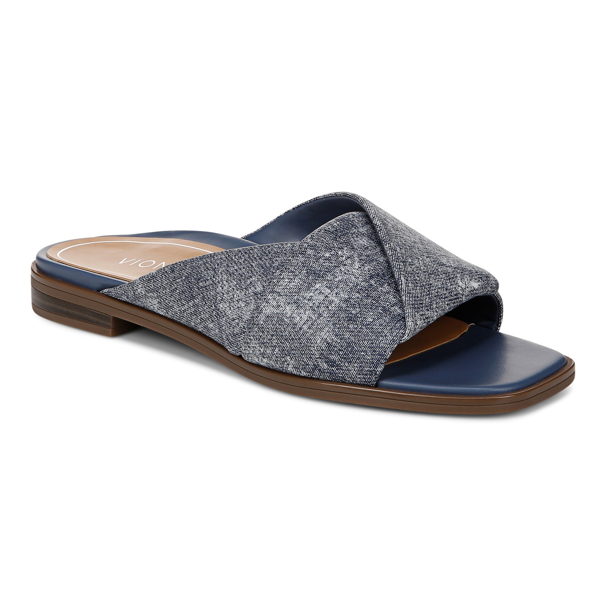 Vionic Miramar Women's Comfort Slide Sandal in Denim Blue
