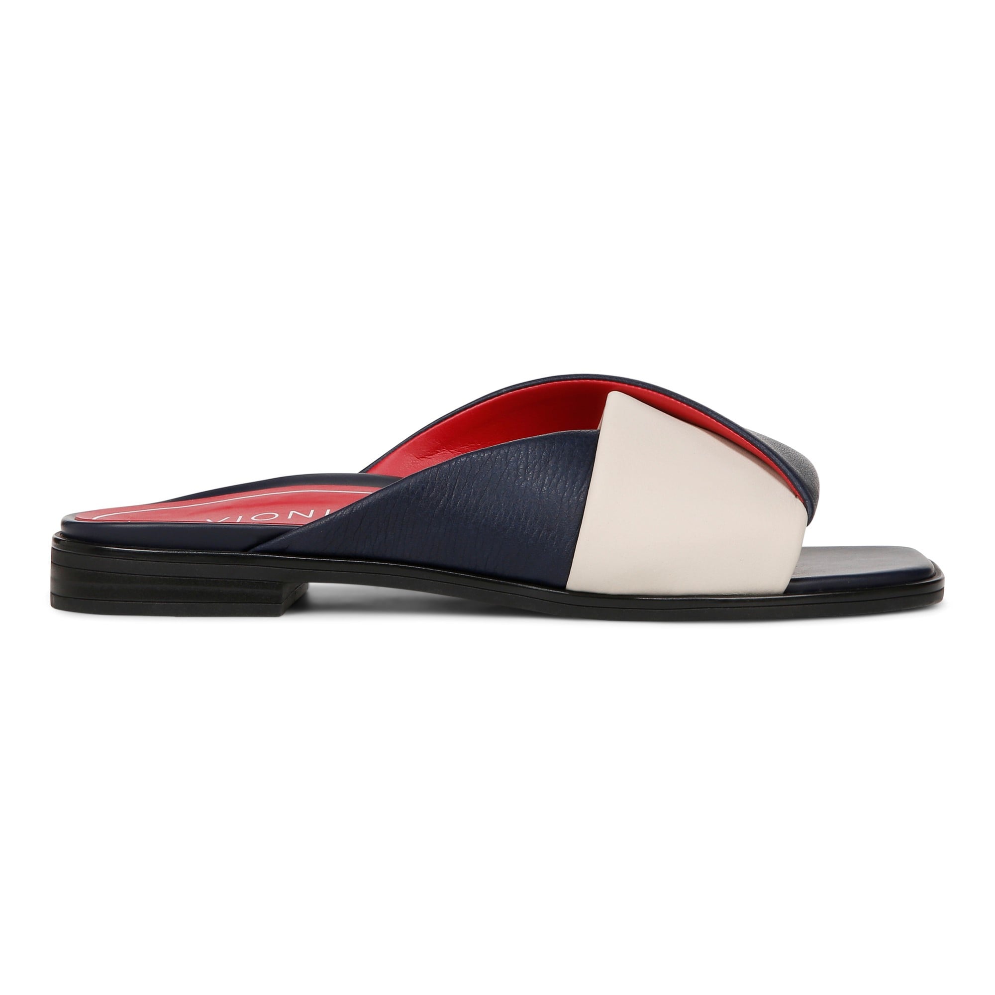 Vionic Miramar Women's Comfort Slide Sandal - Navy/cream - Right side
